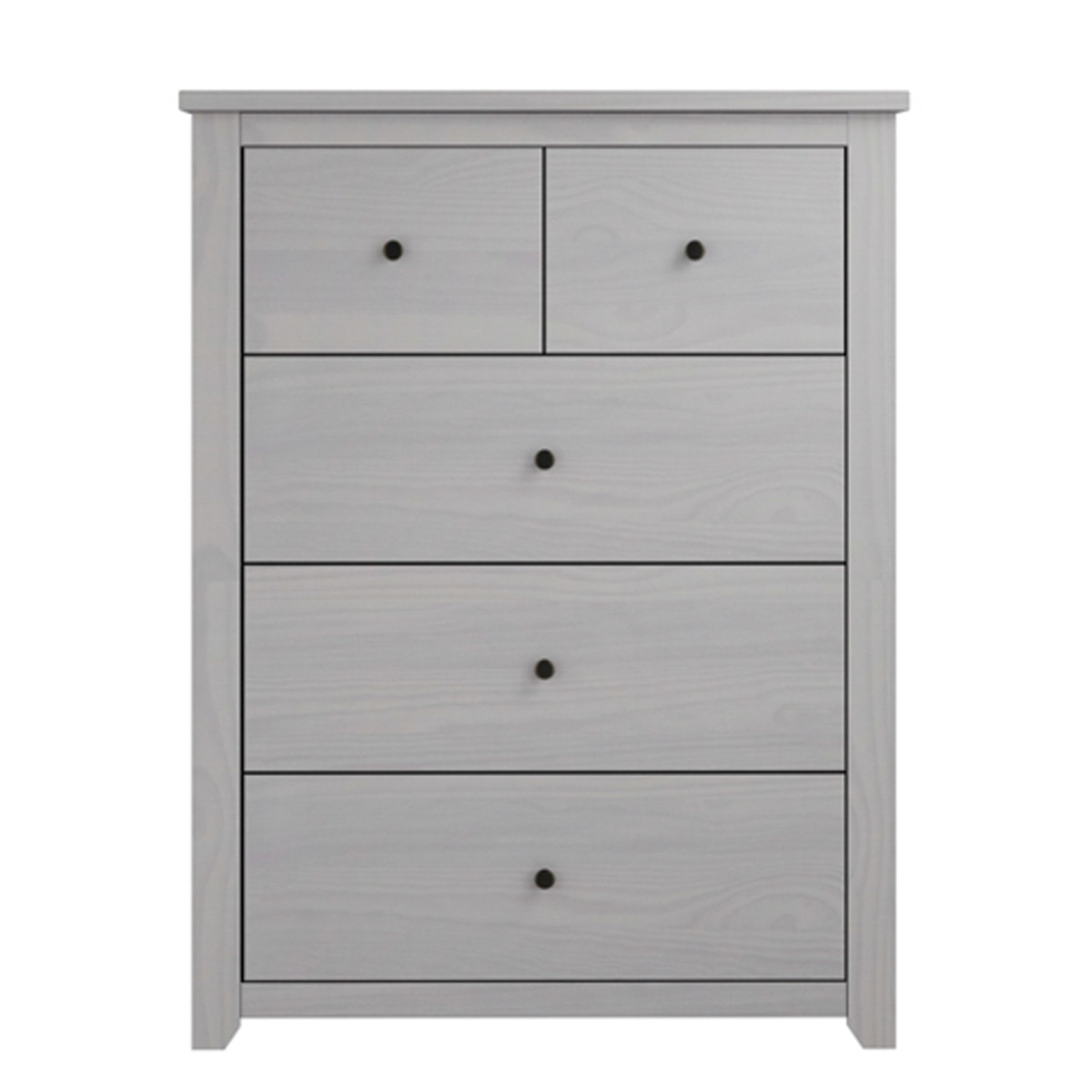 HARLAN Grey Chest of Drawers - Medium-sized, 5 Drawers - Leeds Plywood