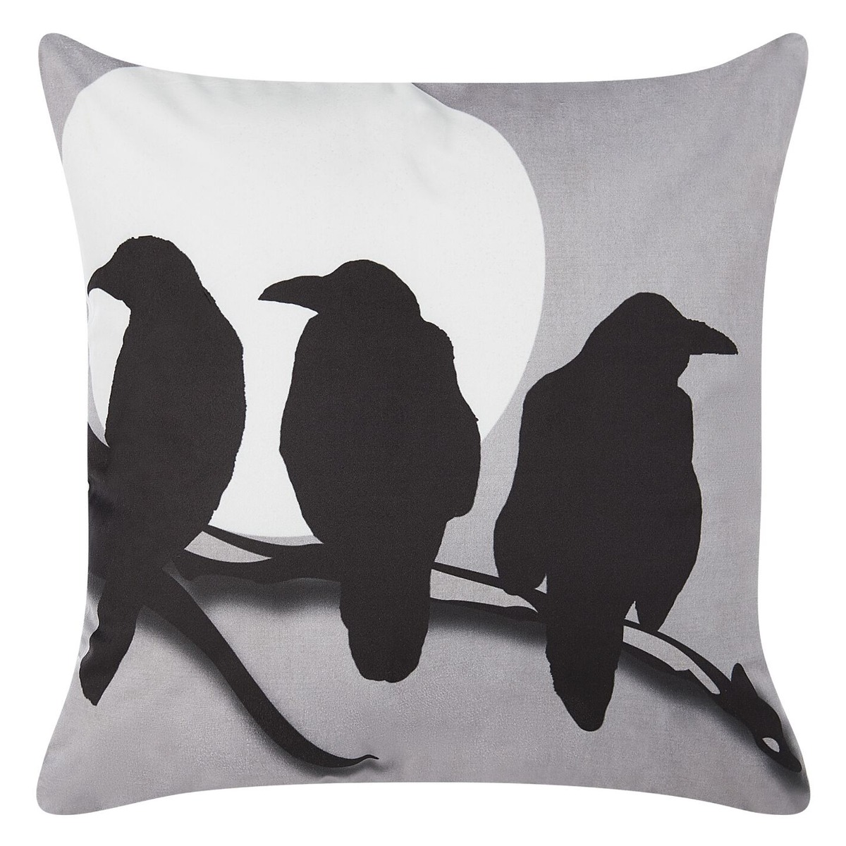 Crows Nest Velvet Cushion 45x45cm - Grey - Gemini Interiors