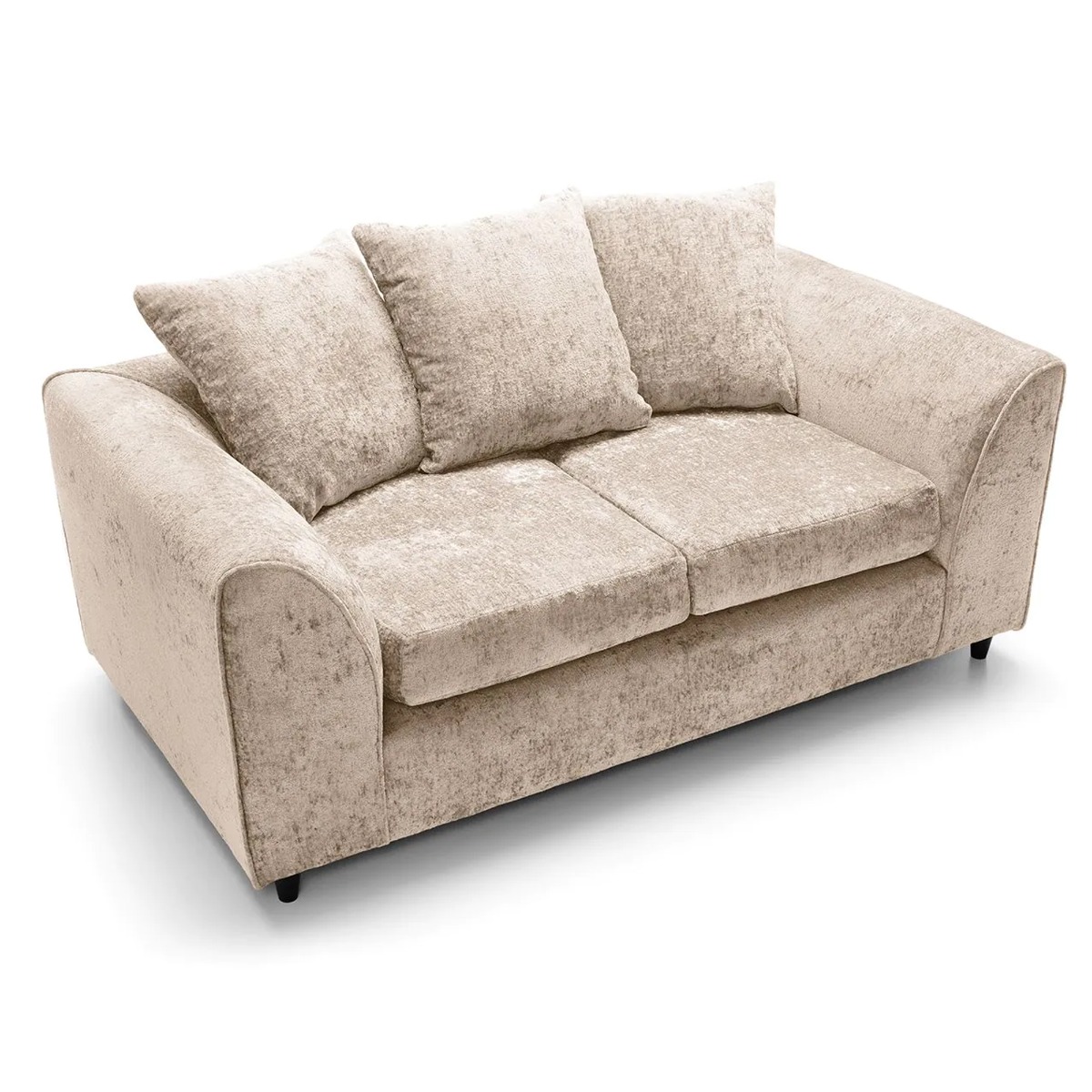 2 Seater Sofa - HENRY Crushed Chenille Fabric Sofa - Cream - Sofa Central