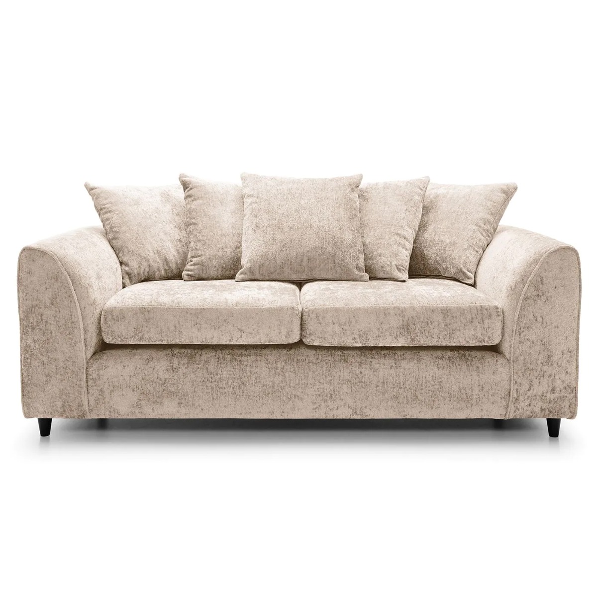 3 Seater Sofa - HENRY Crushed Chenille Fabric Sofa - Cream - Sofa Central