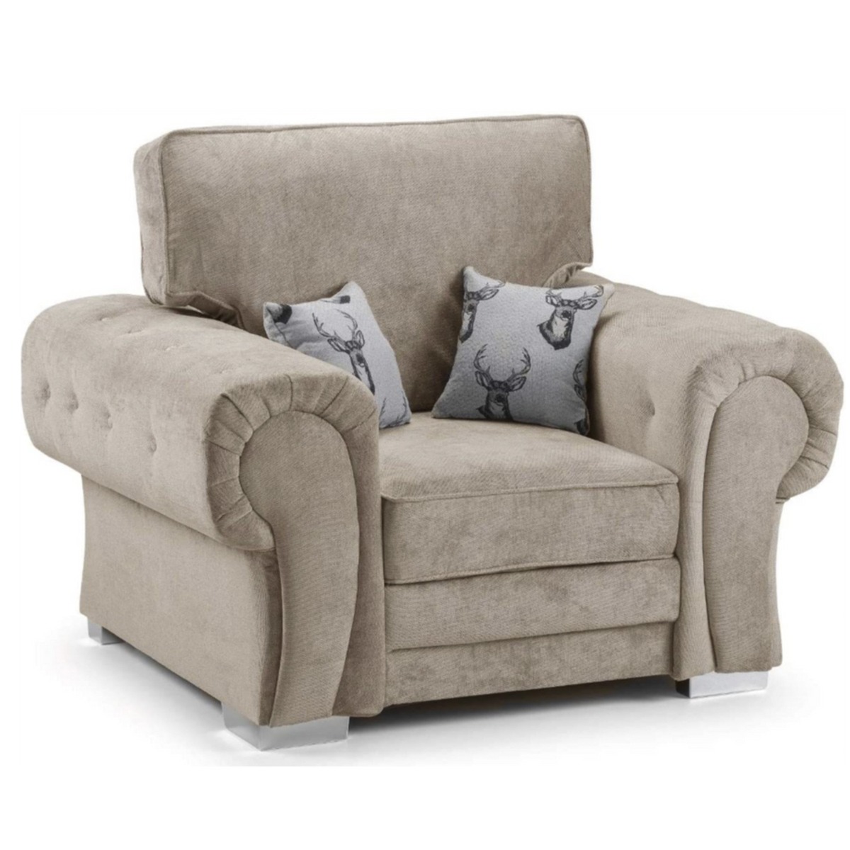 Verona High Back Armchair with Optional Extras - Mink - Home Done