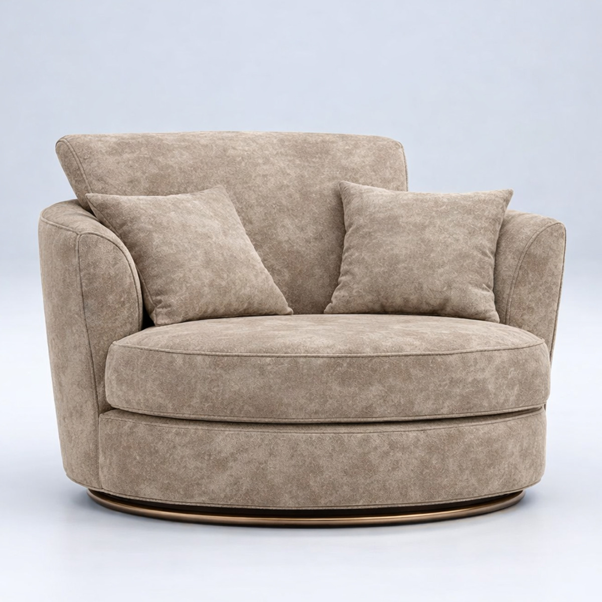 LORVANI Fabric Swivel Chair - Beige - Home Done