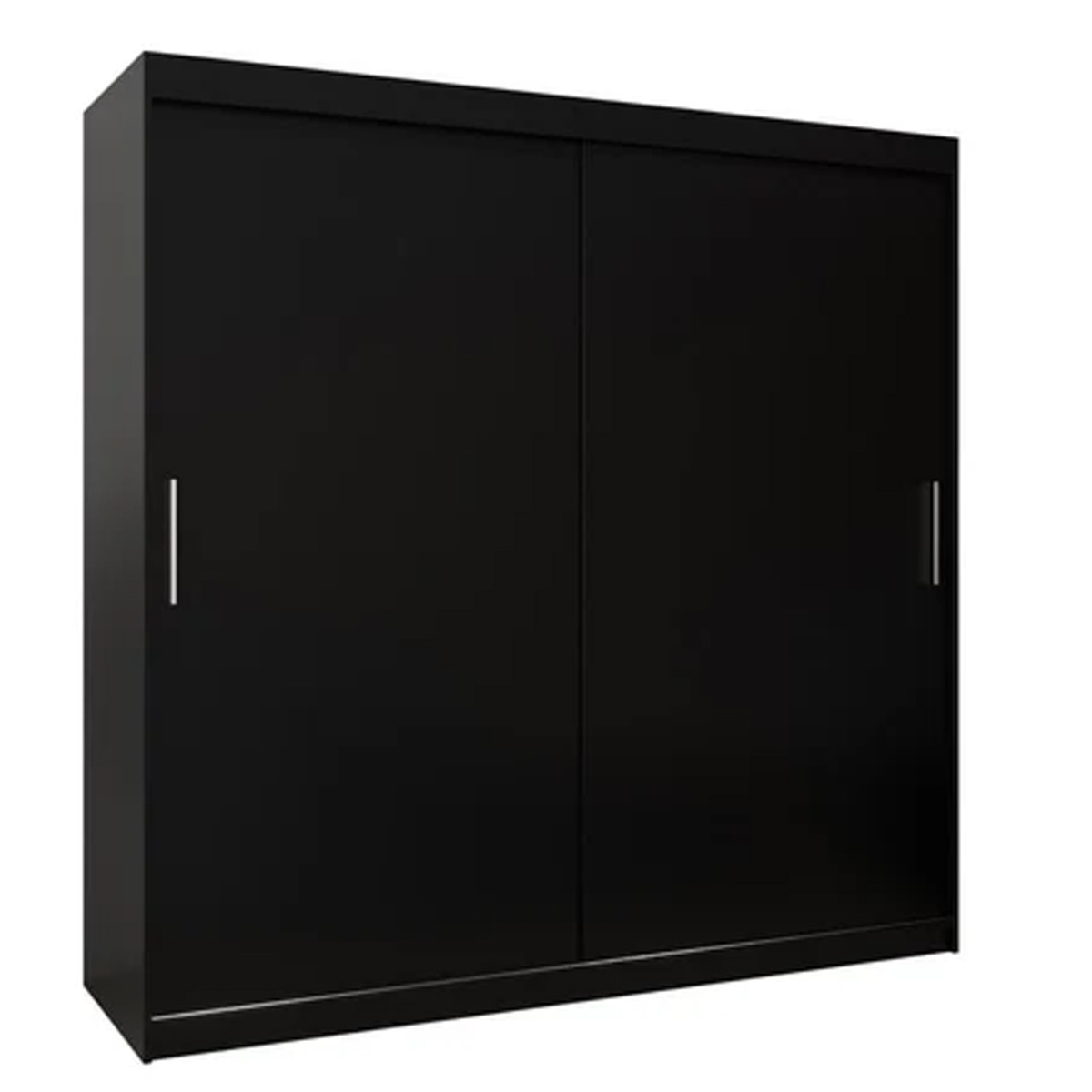 Sliding Wardrobe - TIVERTON 2 Door Wardrobe Black 200cm - Art Nest