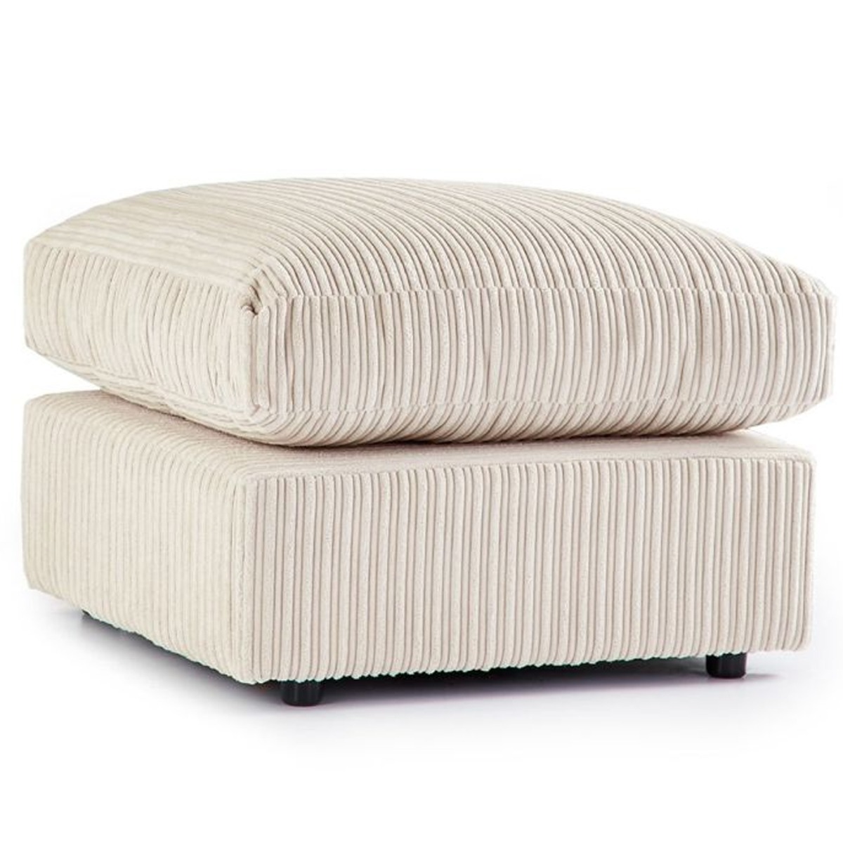 Desmond Jumbo Cord Upholstery Footstool - Cream - Home Done