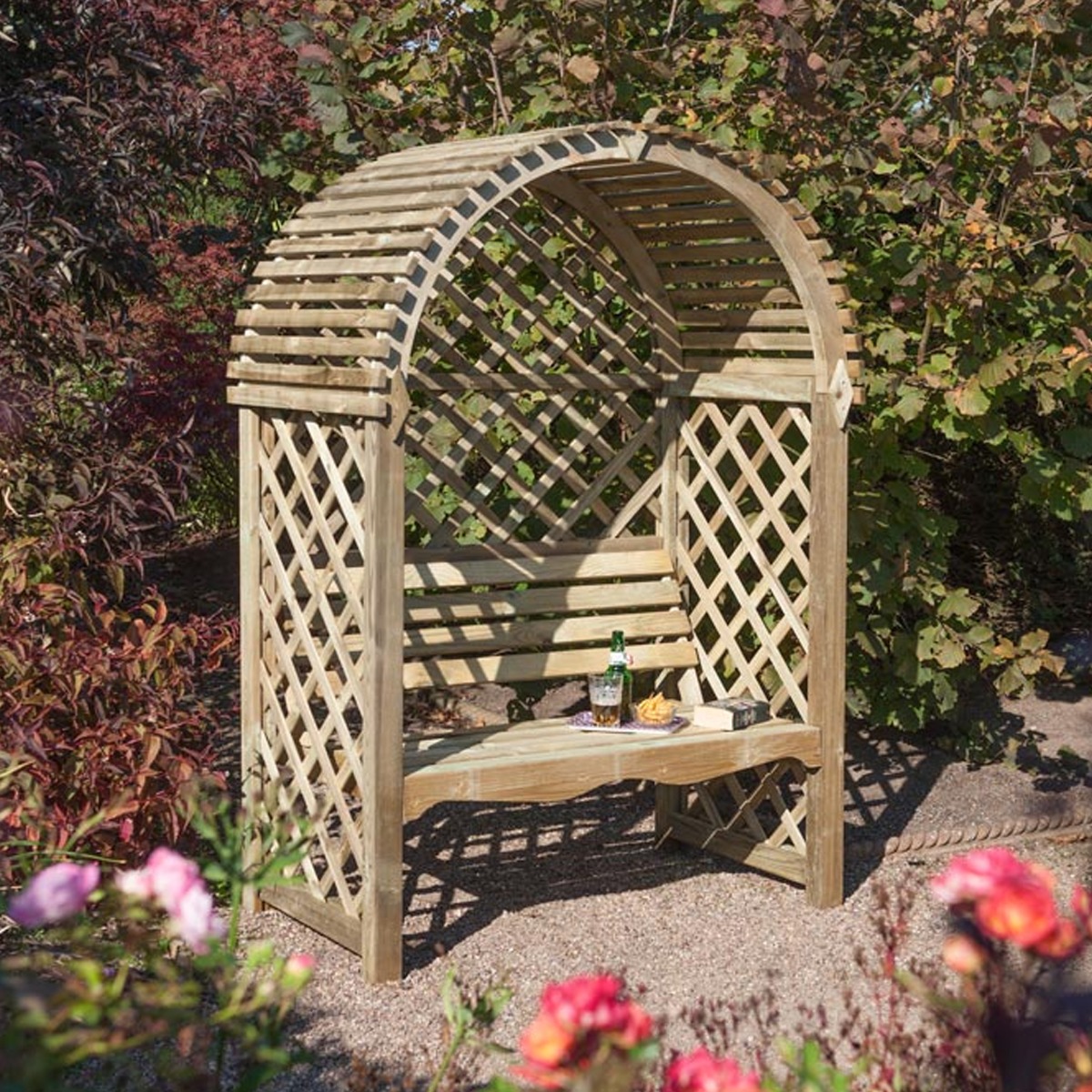 Rowlinson Victoria Arbour with Open Lattice Design and Slatted Roof - Etta Gardens