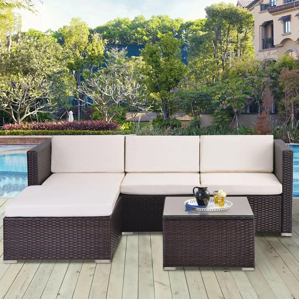 Garden Furniture Sofa Cushion Replacement - Beige - Aldo & Ehren