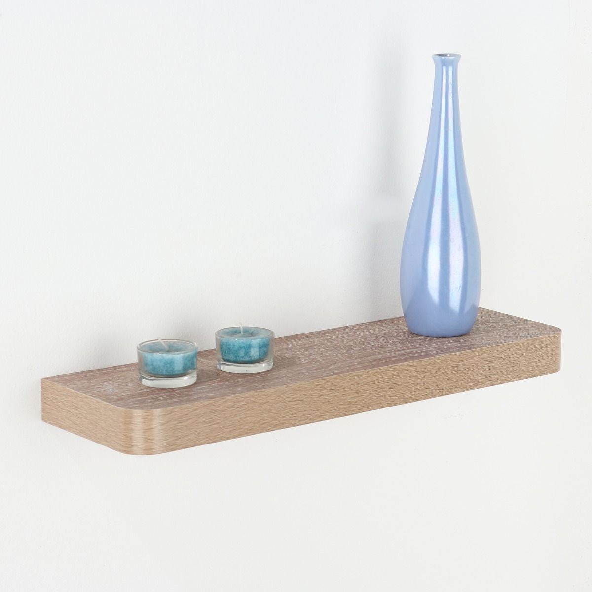 ARVION Narrow Floating Shelf Wood Wall Shelf Display Storage - Oak Effect, 50cm - Colton & Sawyer