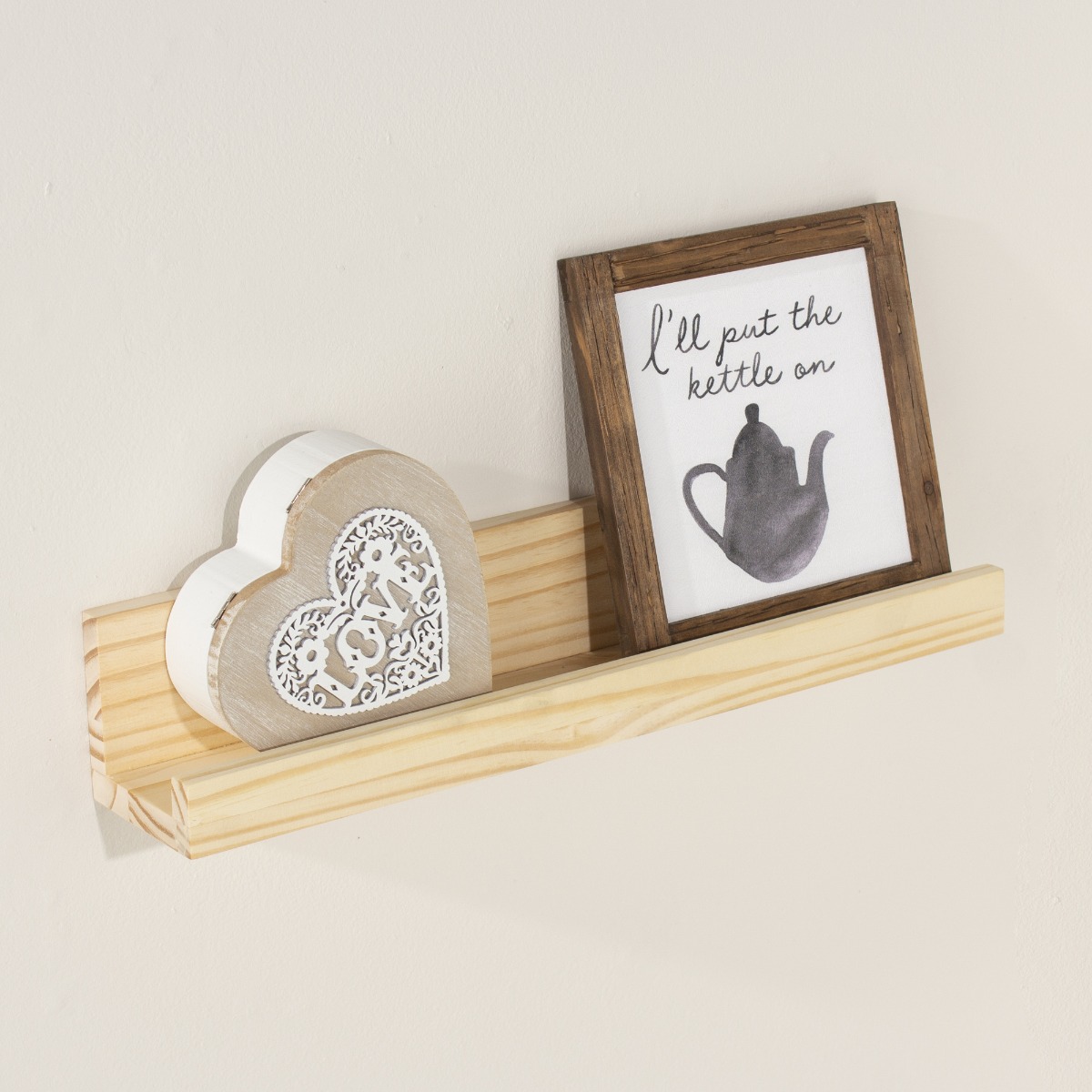 NEXORA 48cm Display Shelf Wood Wall Display Shelf Storage - Natural - Colton & Sawyer