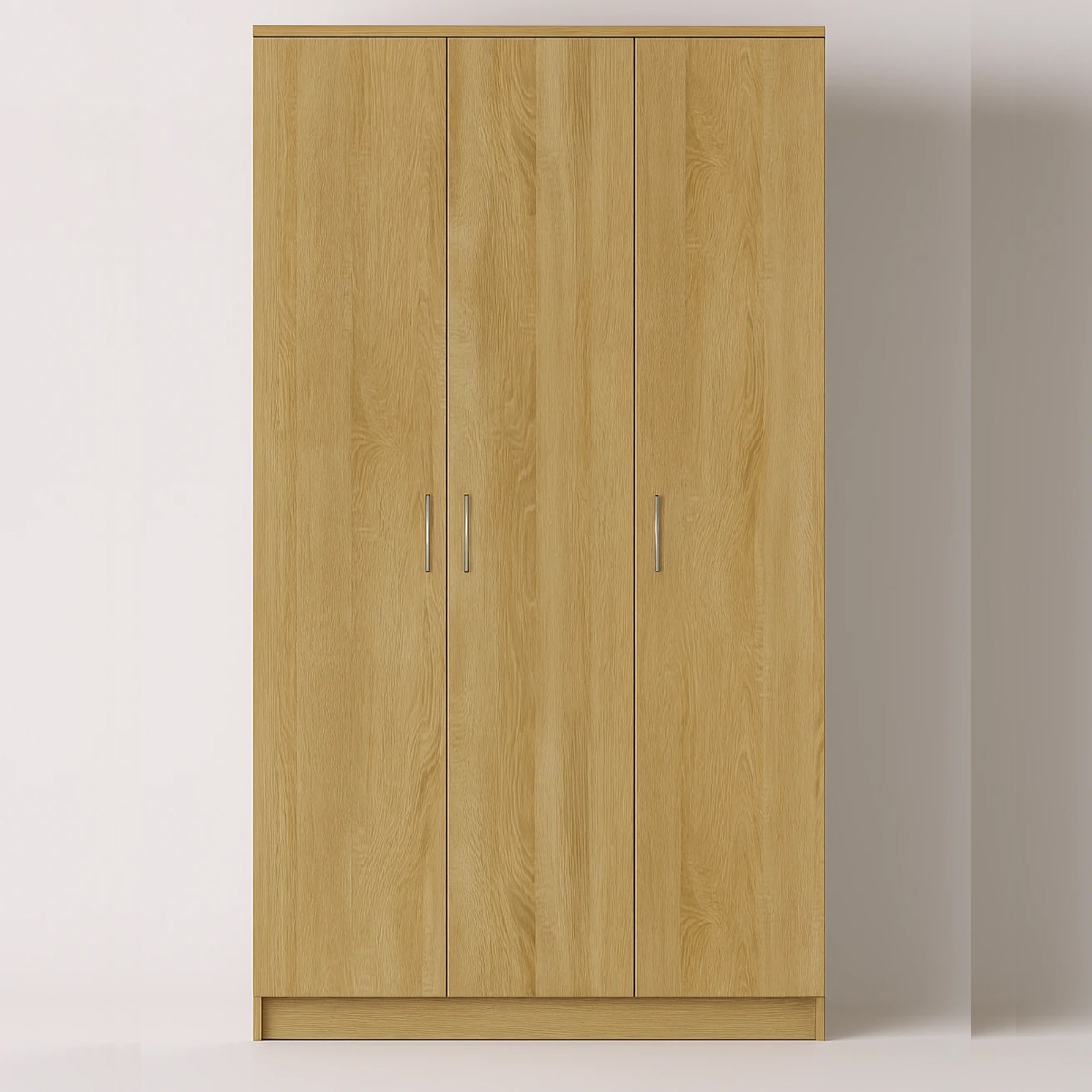 Wardrobe - SLEEK 3 Door Wardrobe Oak Finish 120cm - Wimex Distribution
