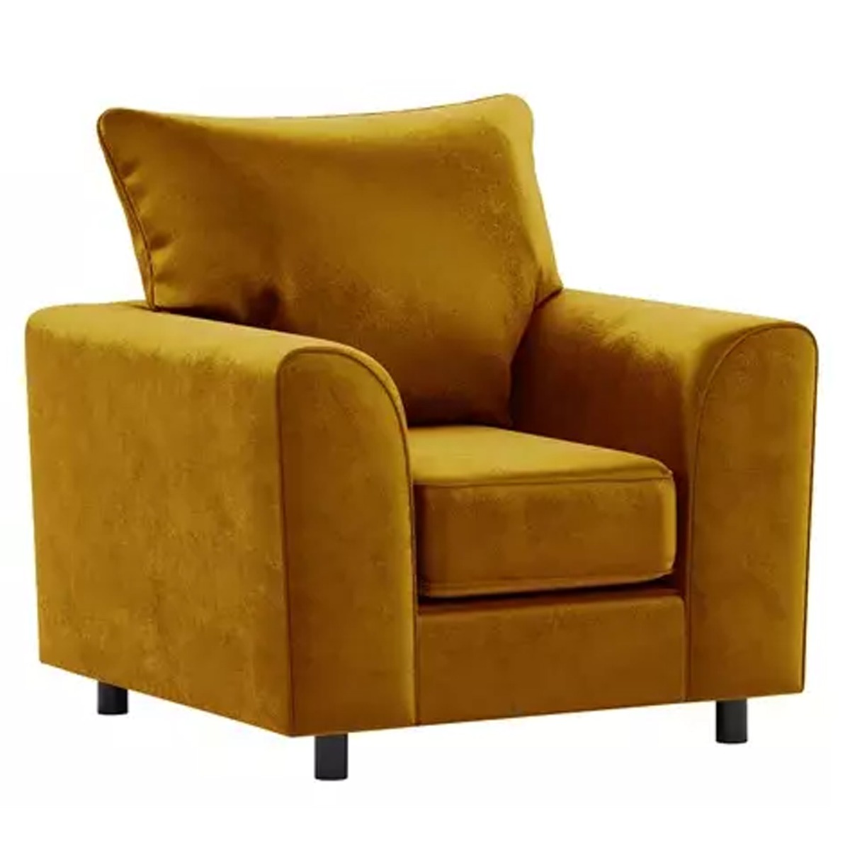 Blake Scatter Back Mustard Plush Velvet Armchair - Home Done