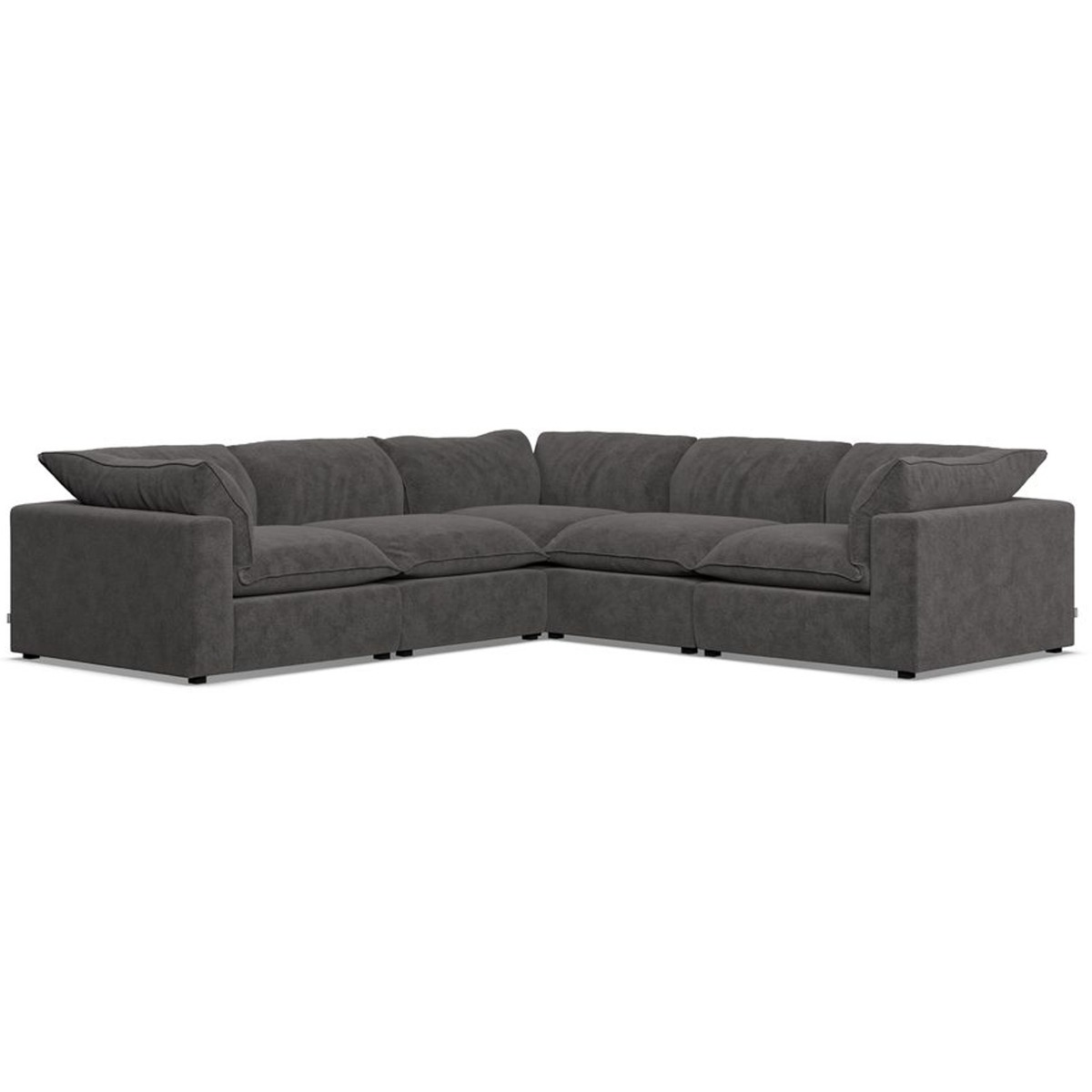 Corner Sofa - PUEBLA Fabric 4 Seater Right Hand Facing Slate - Edgbaston Living