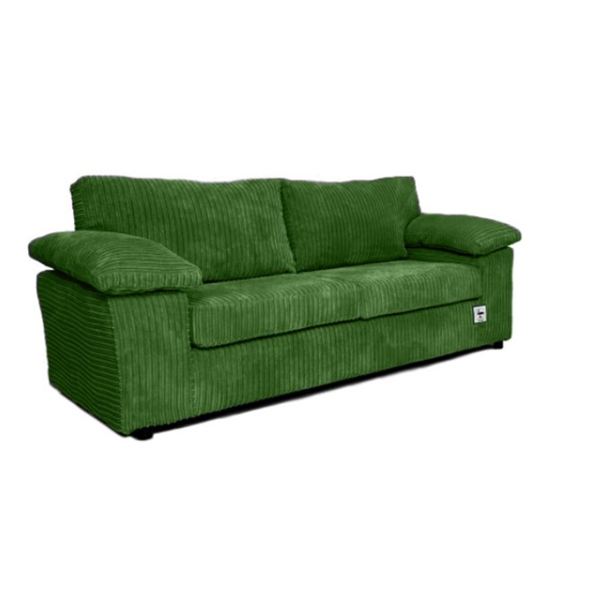 3 Seater Sofa - CORDURA Full Back Jumbo Cord Sofa Green - Home Done