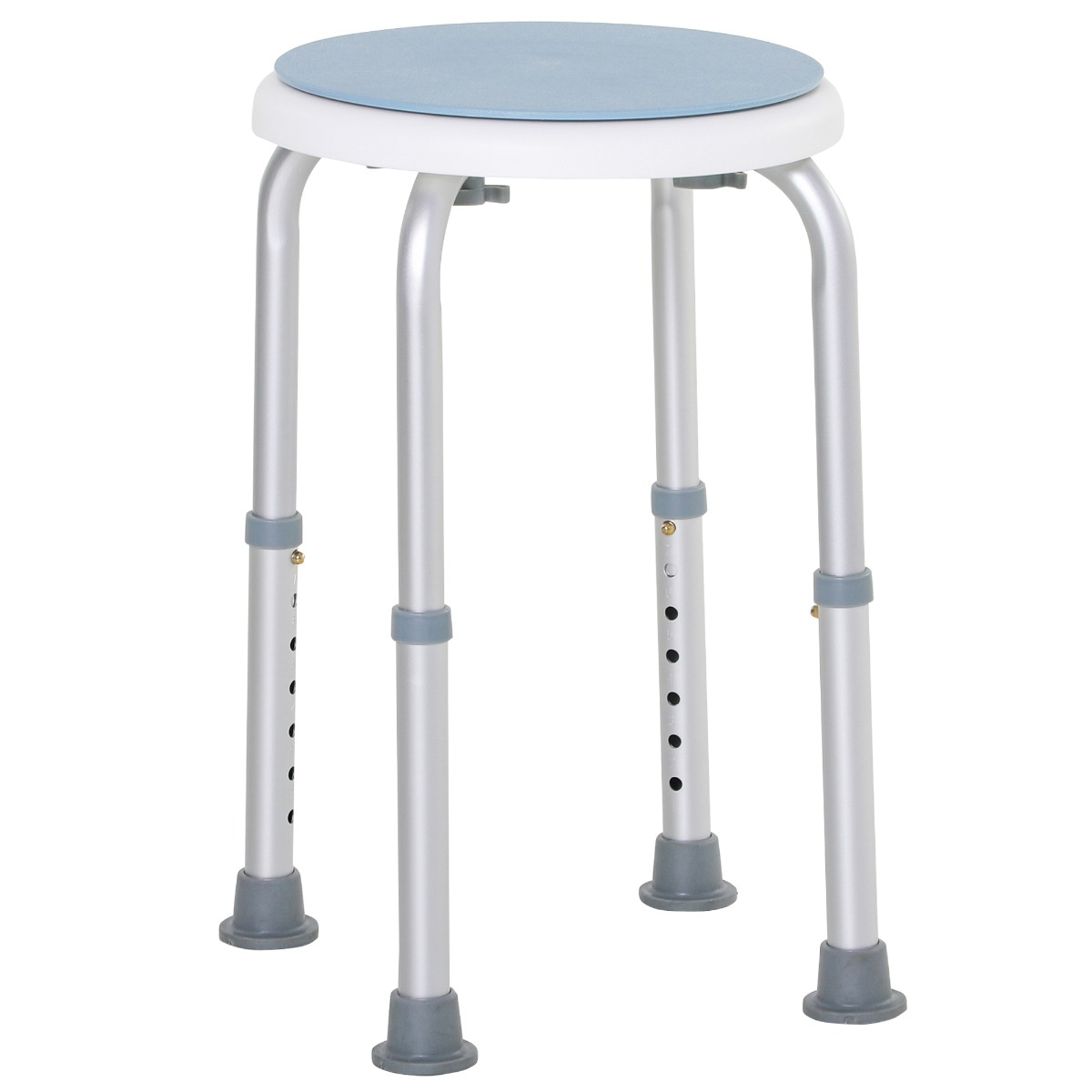 360° Swivel Seat Bath Shower Stool Adjustable Height w/ Aluminium Frame Non-Slip Feet Chair Safe Support Home Assistance - Life Essentials