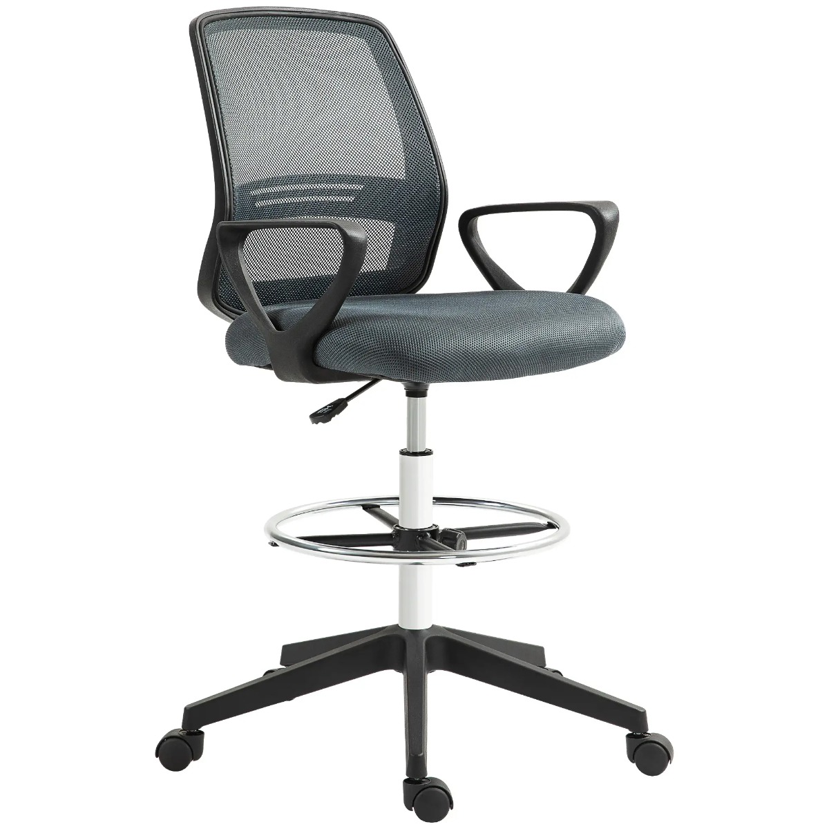 Preston Ergonomic Mesh Back Drafting Chair Adjustable Height - Grey - Life Essentials
