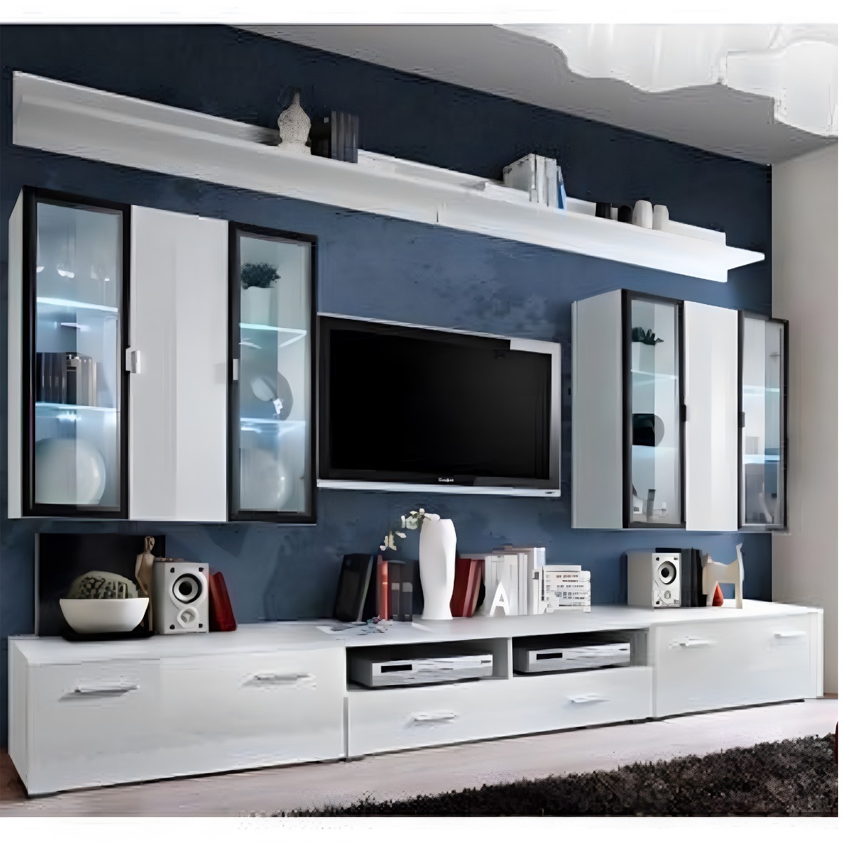 Europe Gloss Entertainment Unit - White Gloss - Art Nest