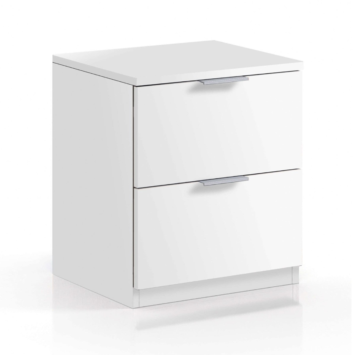 Bedside Table - MANITOU 2 Drawer Nightstand White 38cm - Dalton Home