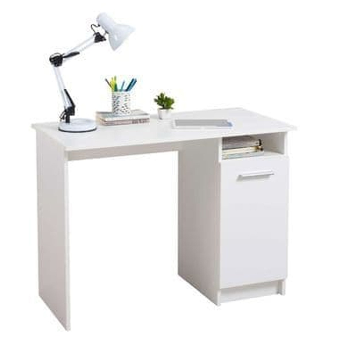 Computer Desk with Storage Cabinet - Matt White - Dalton Home