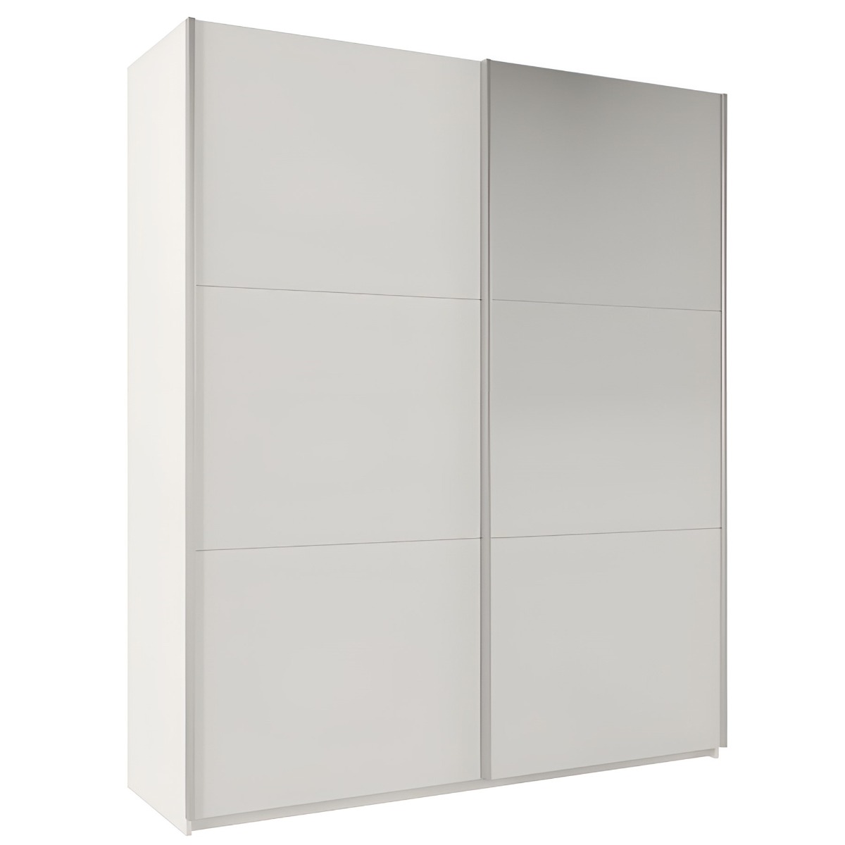 Sliding Wardrobe - WINFAIR 2 Door Mirrored Wardrobe White 200cm - Avellino & Wells