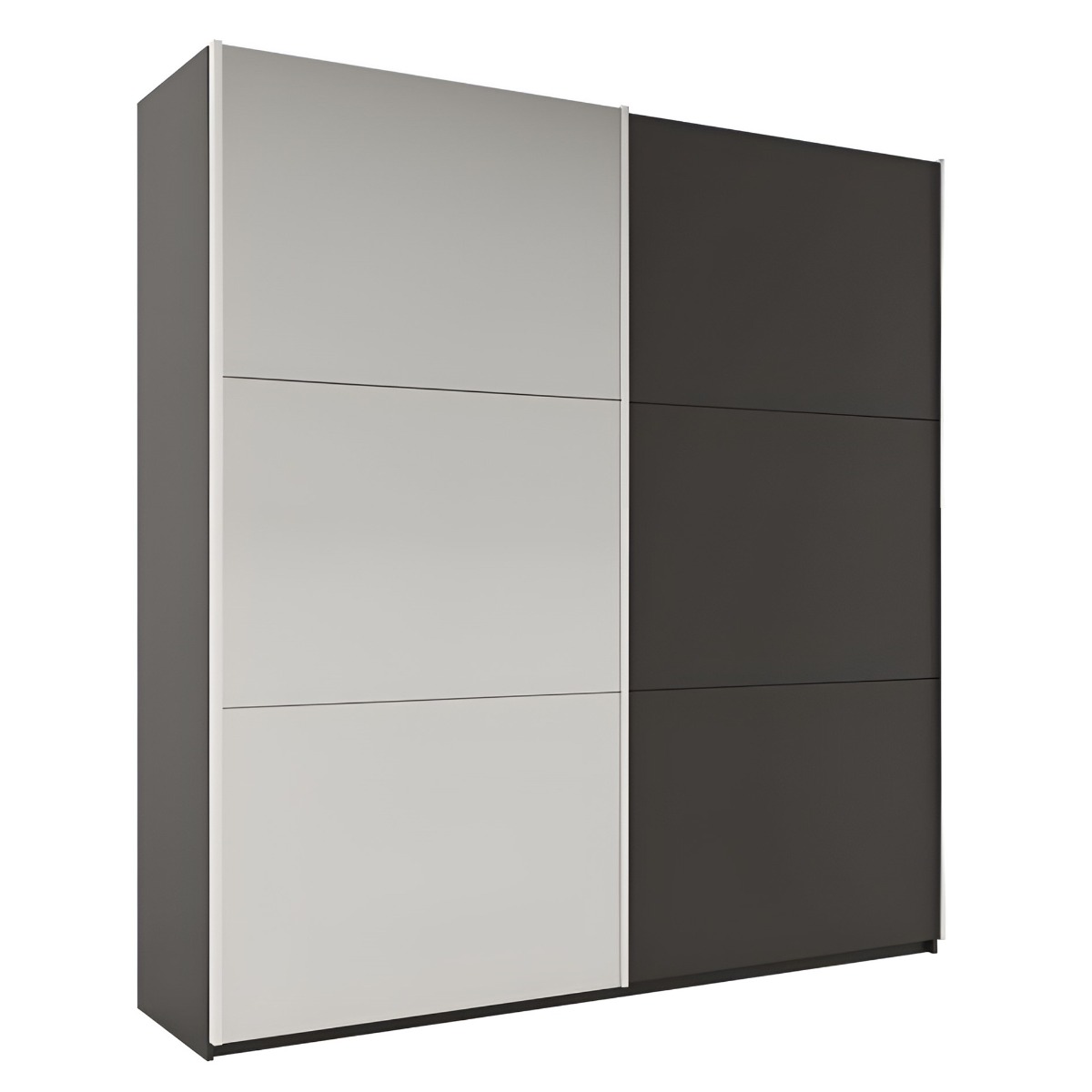 Sliding Wardrobe - WINFAIR 2 Door Mirrored Wardrobe Graphite 225cm - Avellino & Wells