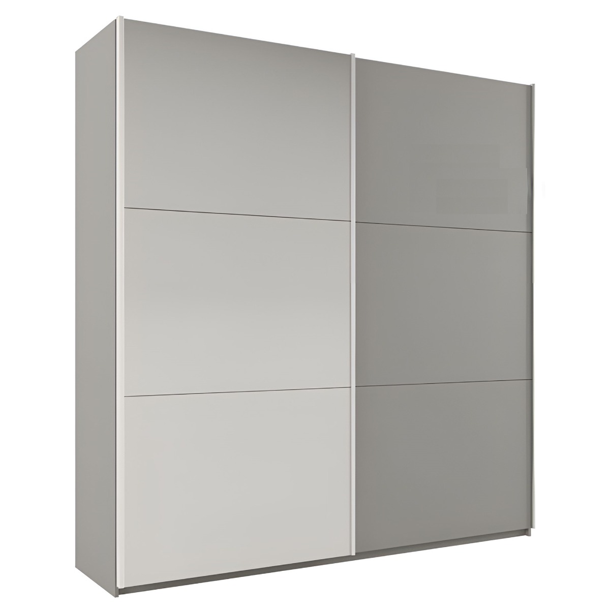 Sliding Wardrobe - WINFAIR 2 Door Mirrored Wardrobe Platinum 225cm - Avellino & Wells