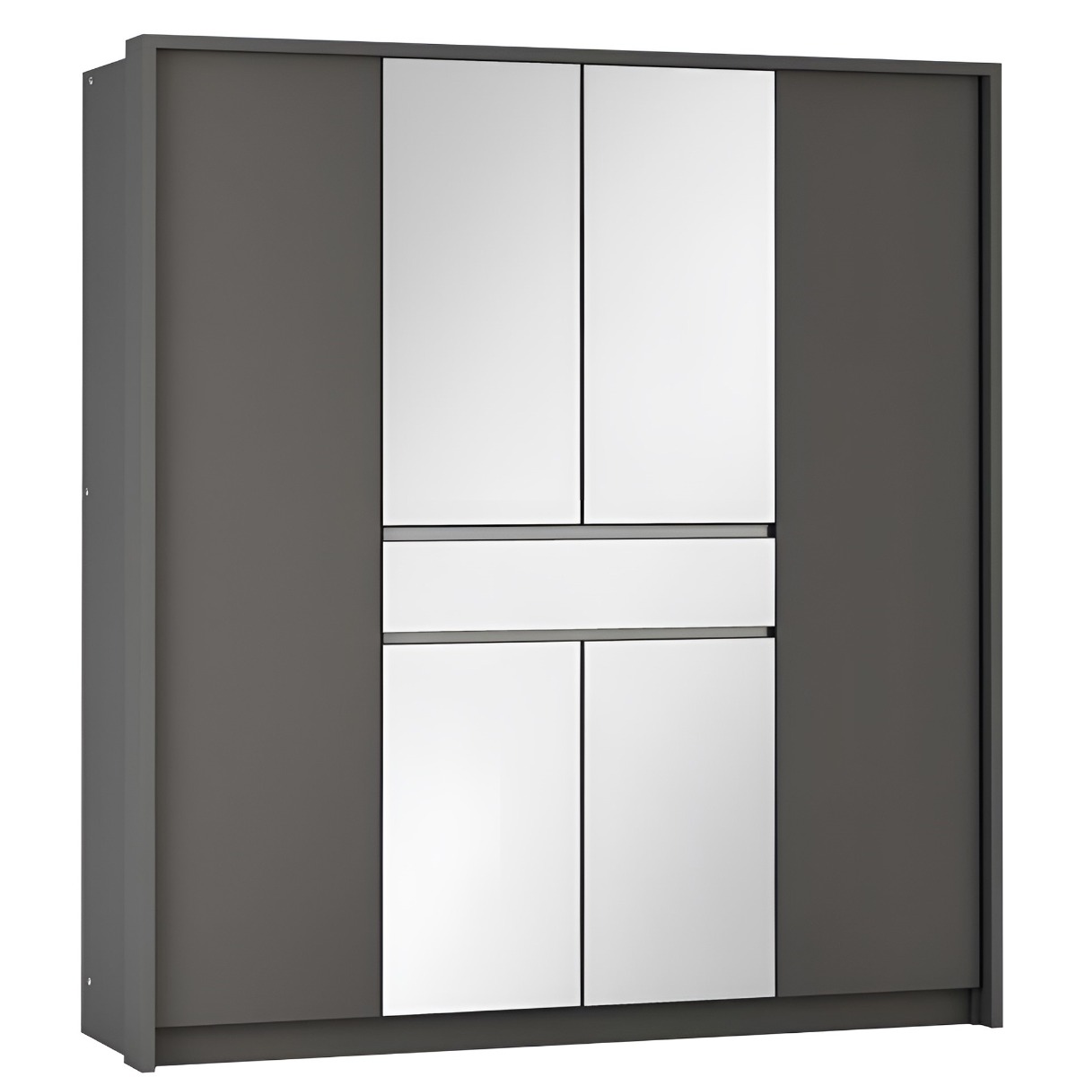 Wardrobe - WAVERLEY 6 Door Wardrobe Graphite 200cm - Avellino & Wells