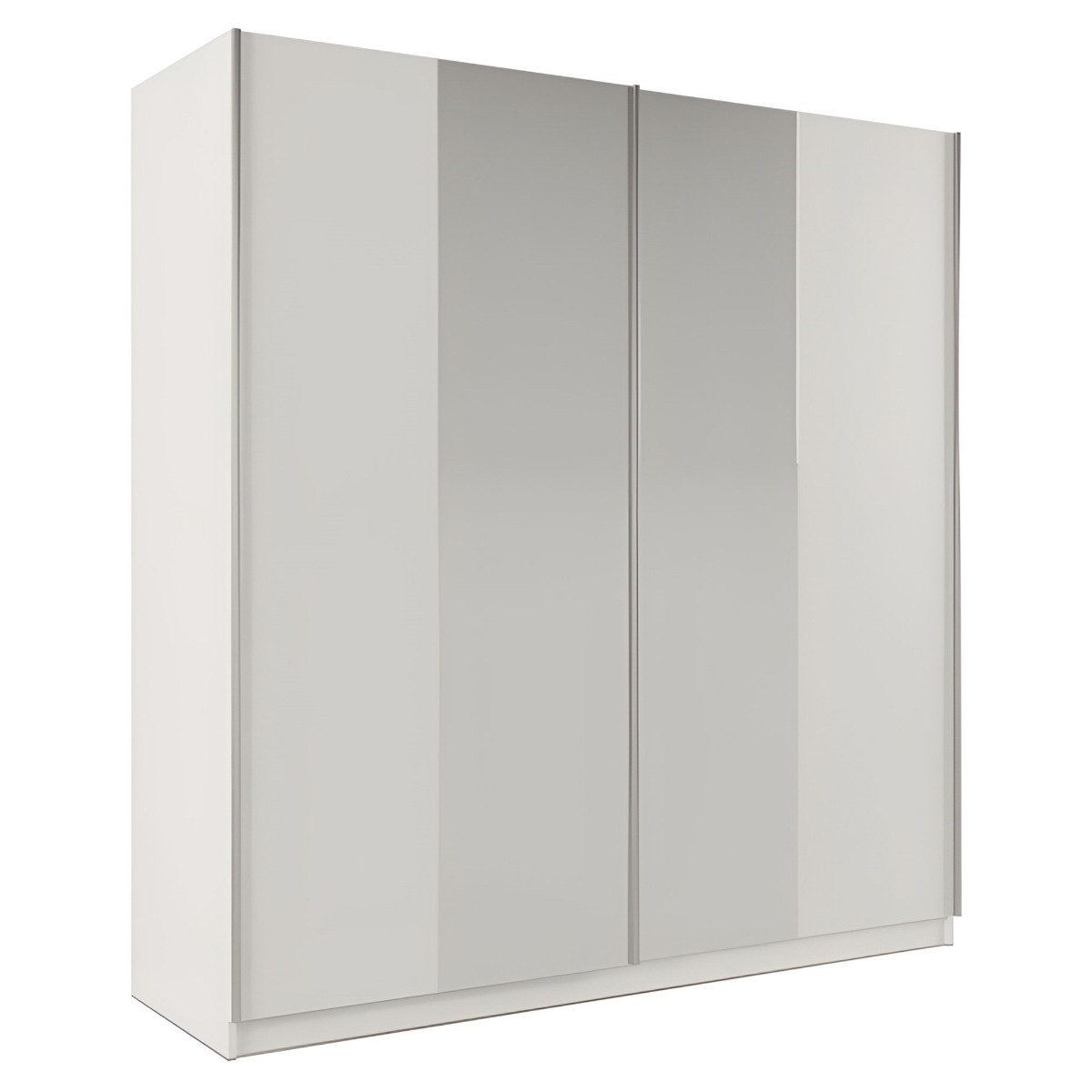 Sliding Wardrobe - LOTHIAN 2 Door Mirrored Wardrobe White 200cm - Avellino & Wells
