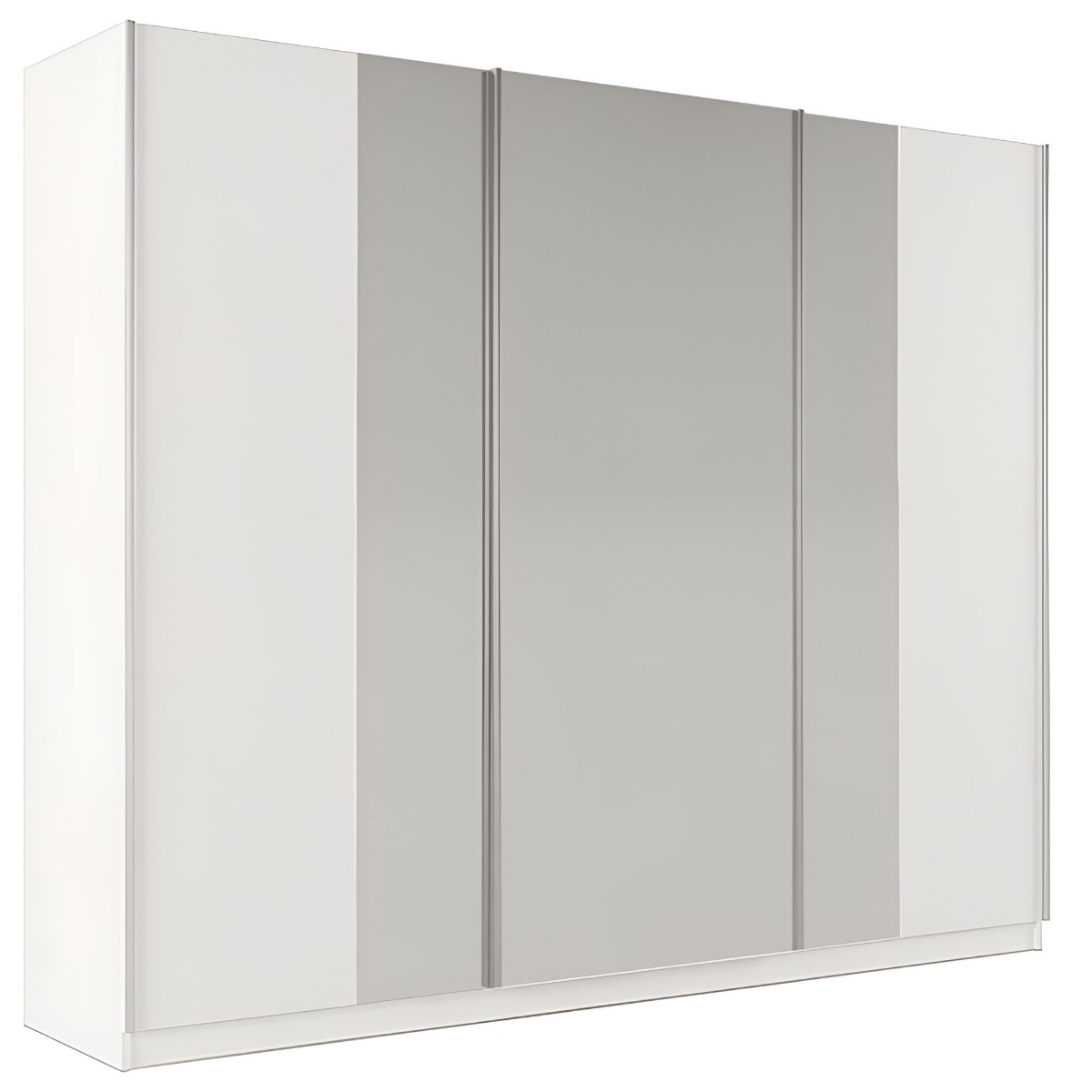 Sliding Wardrobe - LOTHIAN 3 Door Mirrored Wardrobe White 250cm - Avellino & Wells