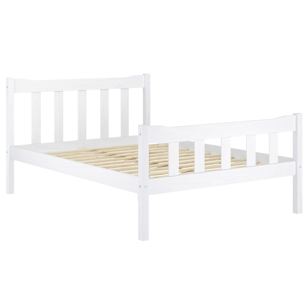 HARLAN Double Wooden Bedframe - White - Leeds Plywood