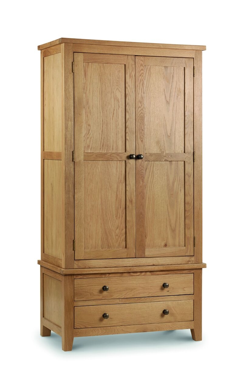 Wardrobe - MARCH 2 Door 2 Drawer Wardrobe Oak 97cm - JB Collections