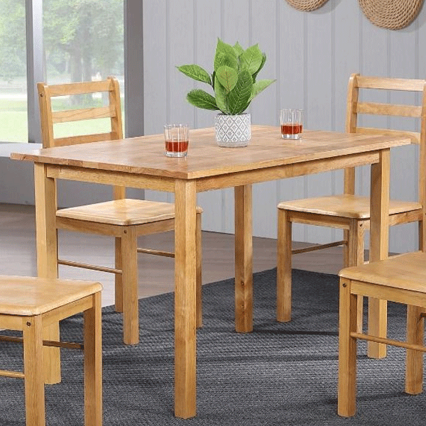 Classic Charm Arcadia Solid Rubberwood Medium Dining Table only in Natural Oak - Sigrid Mills