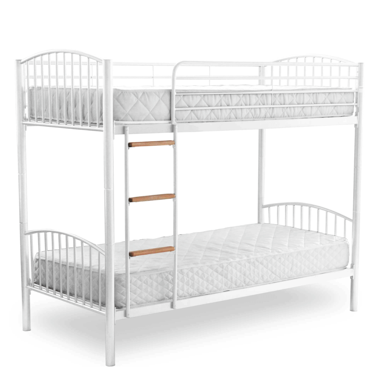 Burbank Space-Saving Splittable into 2 Metal Frames Bunk Bed in White Style and Flexibility - Sigrid Mills
