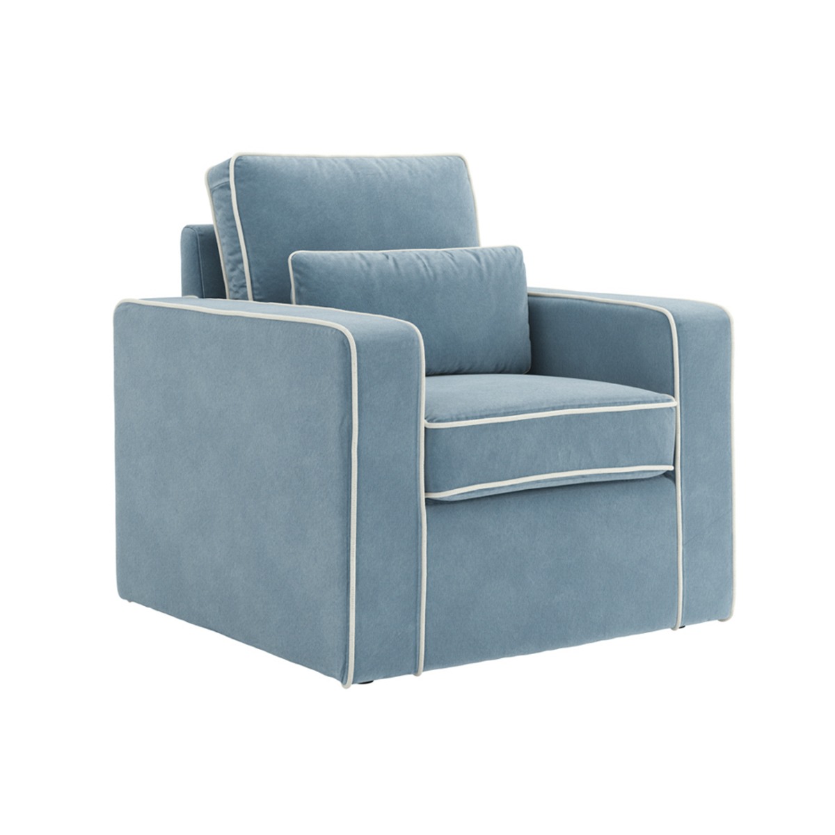 DIAGO Fabric Armchair - Blue - Leeds Plywood