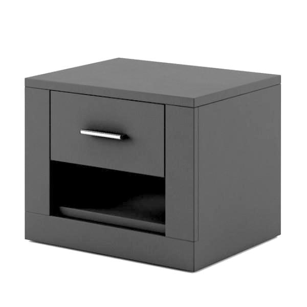 Bedside Table - BRAVO-07 1 Drawer Nightstand Grey 50cm - Art Nest