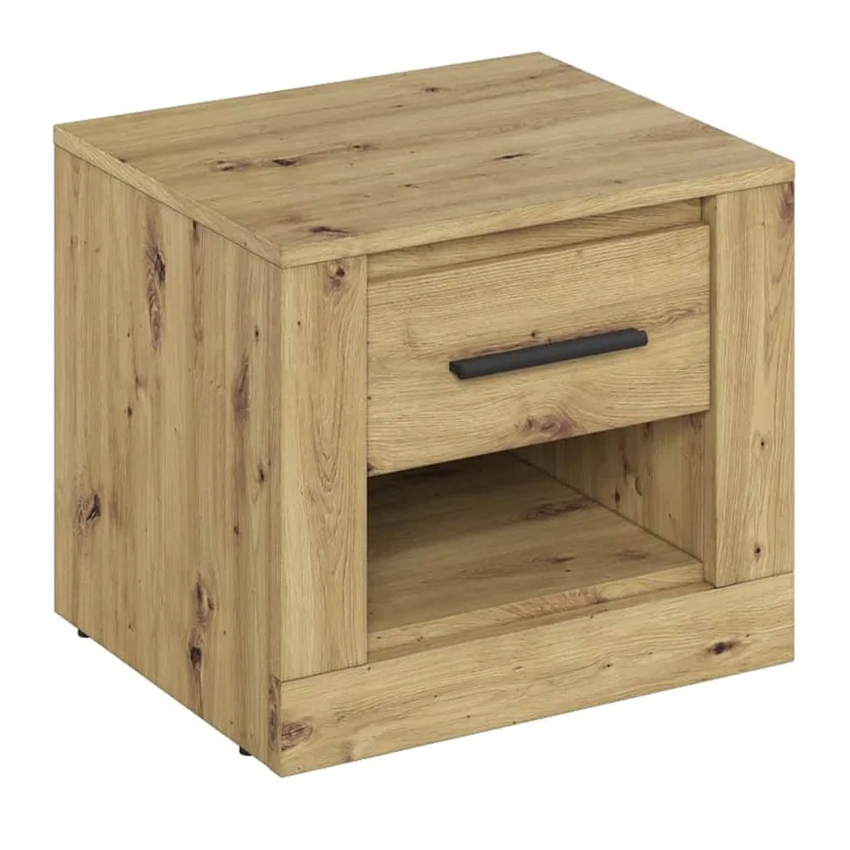 Bedside Table - BRAVO 1 Drawer Nightstand Oak Artisan 50cm - Art Nest