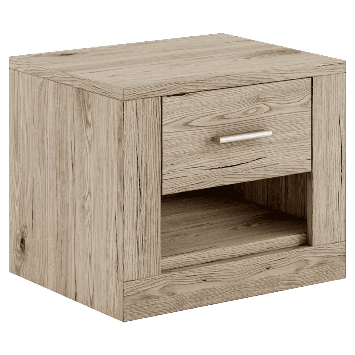 Bedside Table - BRAVO-07 1 Drawer Nightstand Oak San Remo 50cm - Art Nest