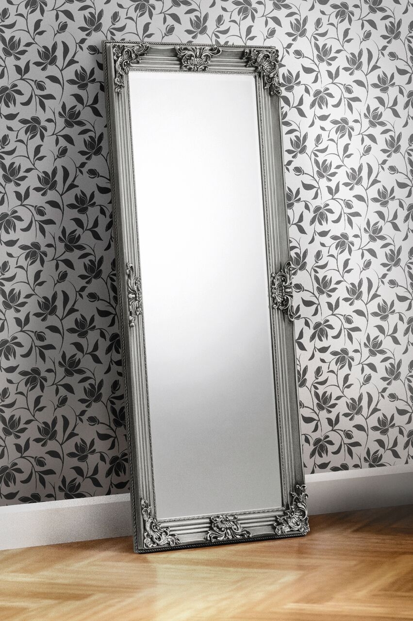 Rococo Pewter Lean-To Dress Mirror - JB Collections
