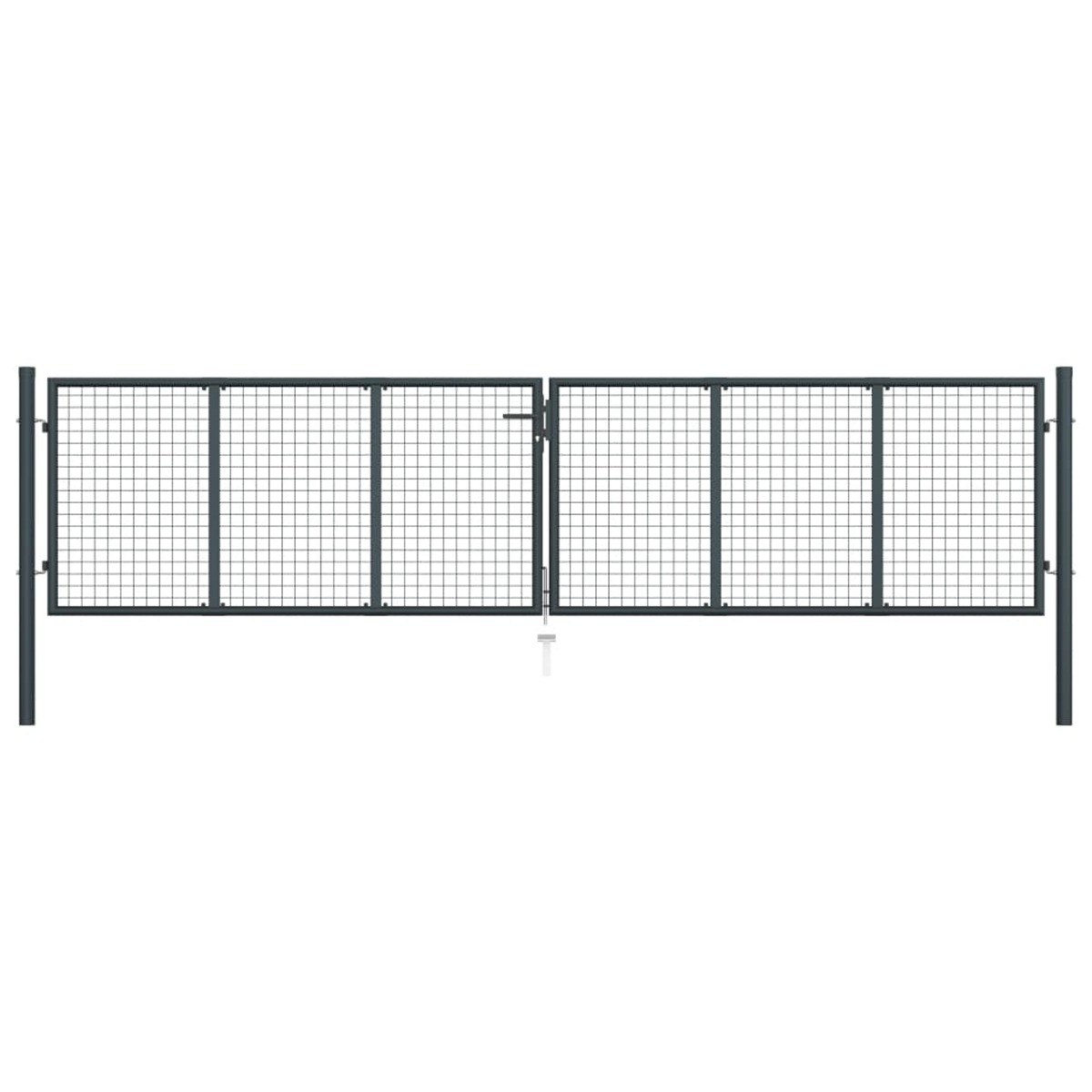 Mesh Garden Gate Galvanised Steel 400x125cm Grey - Style and Chic