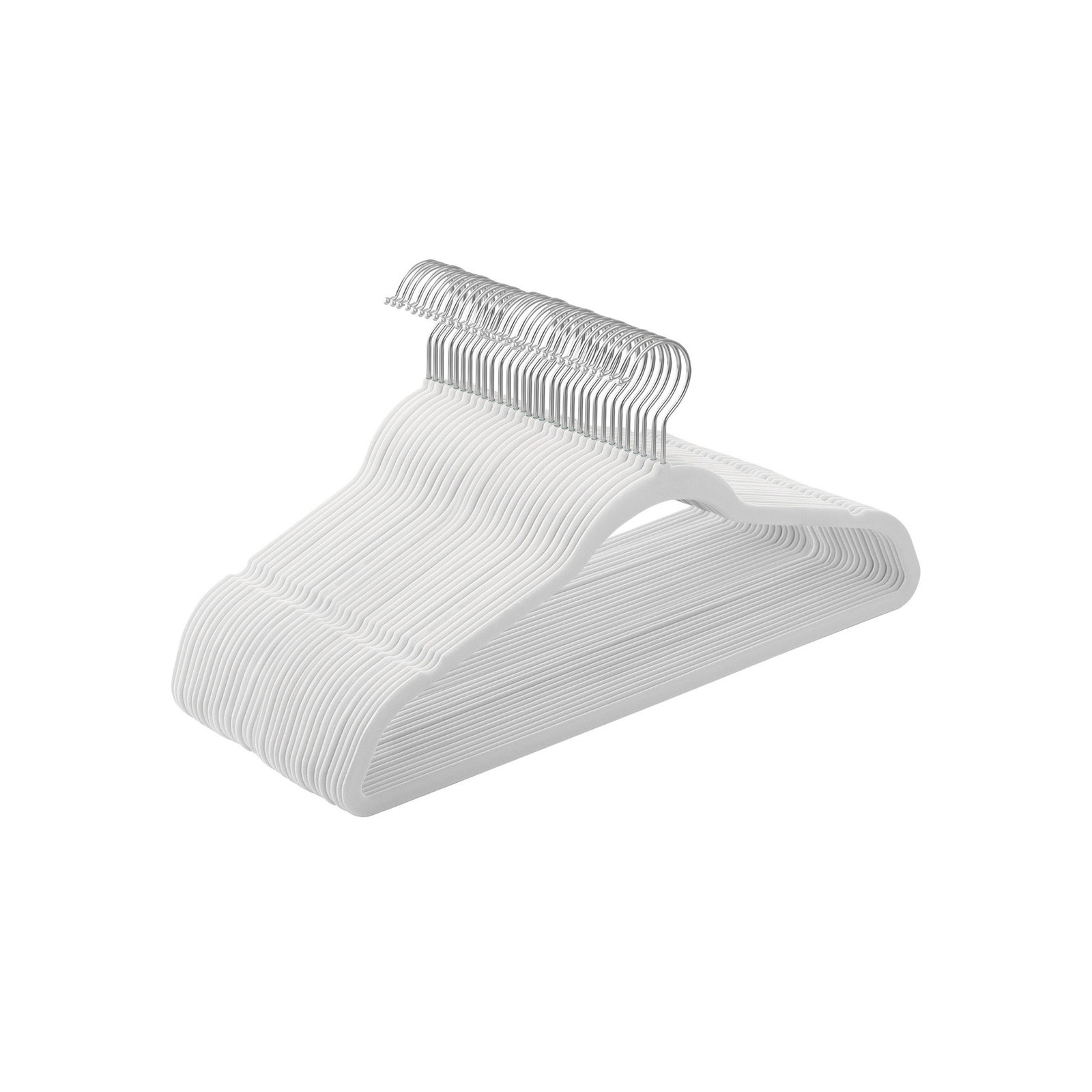 Set of 30 White Space-Saving Velvet Hangers