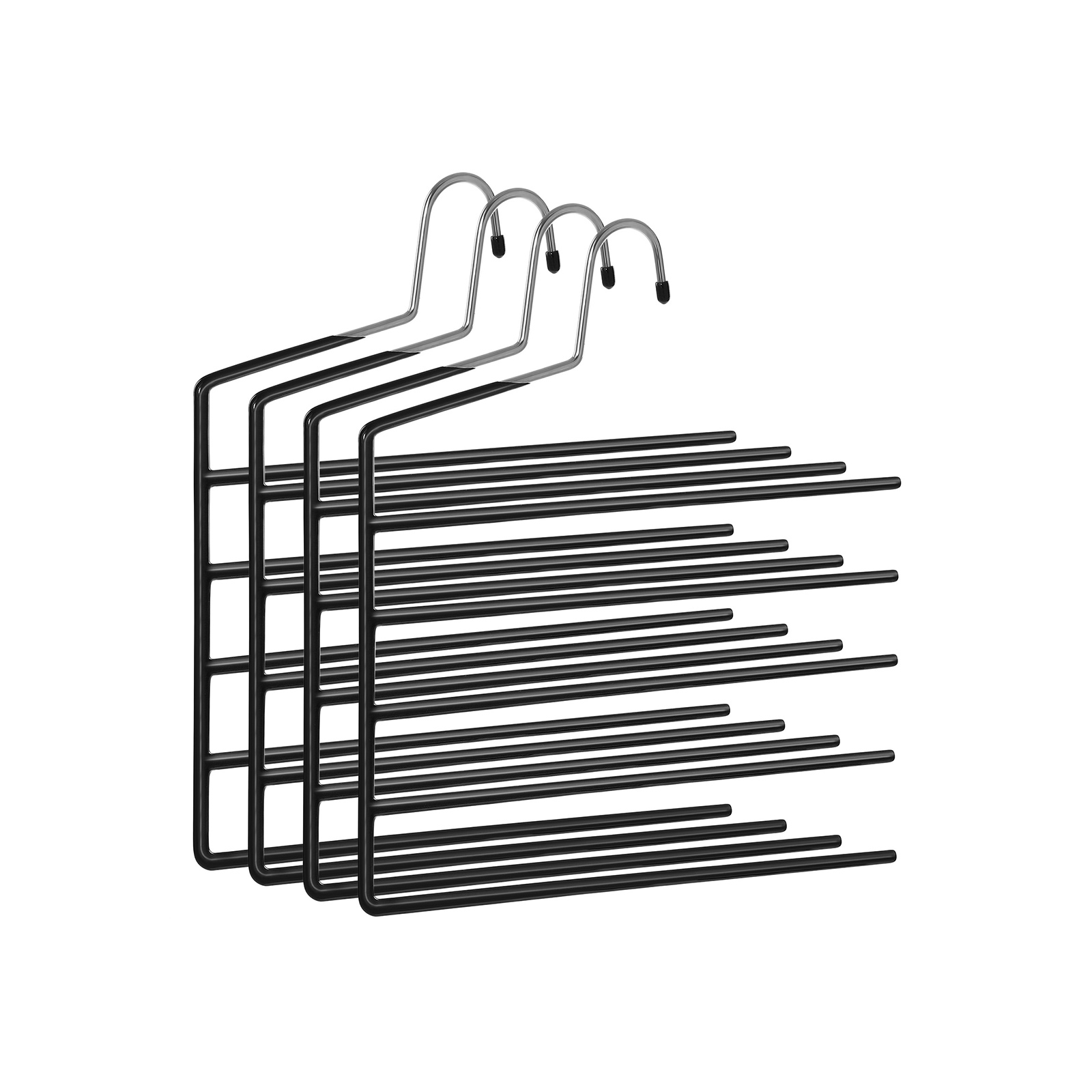 Set of 4 Black Non-Slip Pants Hangers - Indigo Home