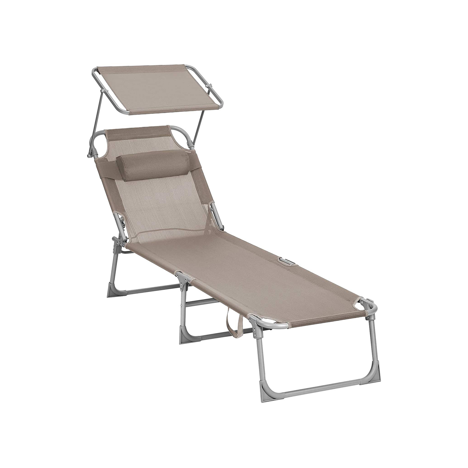 Foldable Sun Lounger with Headrest - Indigo Home