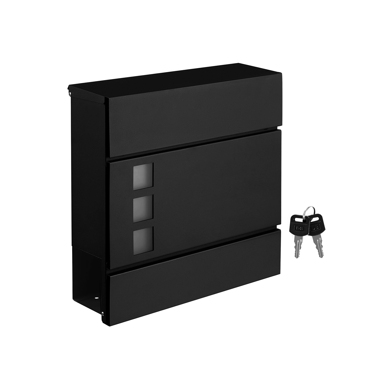 Black Wall-mounted Mail Box with Lock - Indigo Home