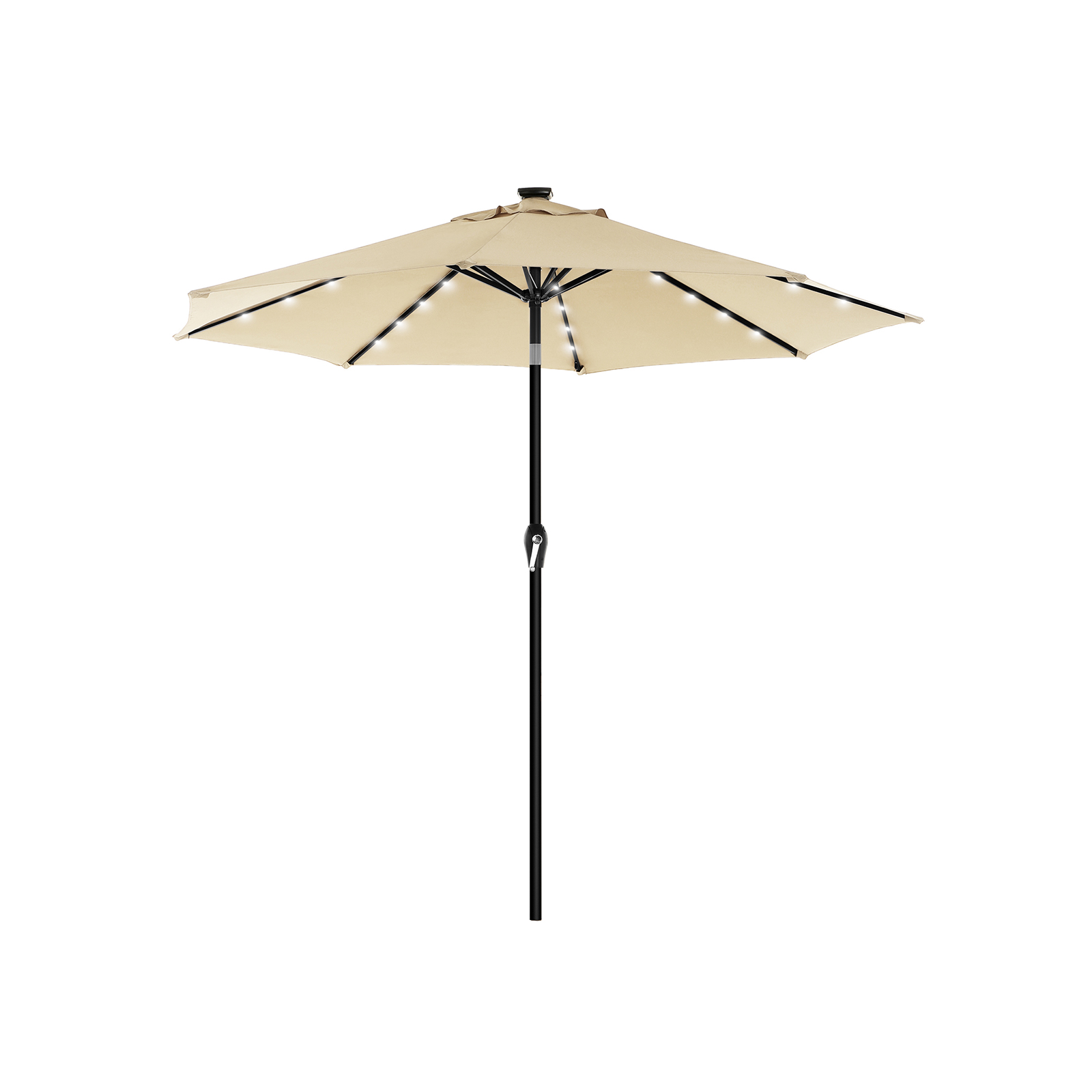Parasol - LUSDA Patio Sun Umbrella - LED Light Beige - Indigo Home