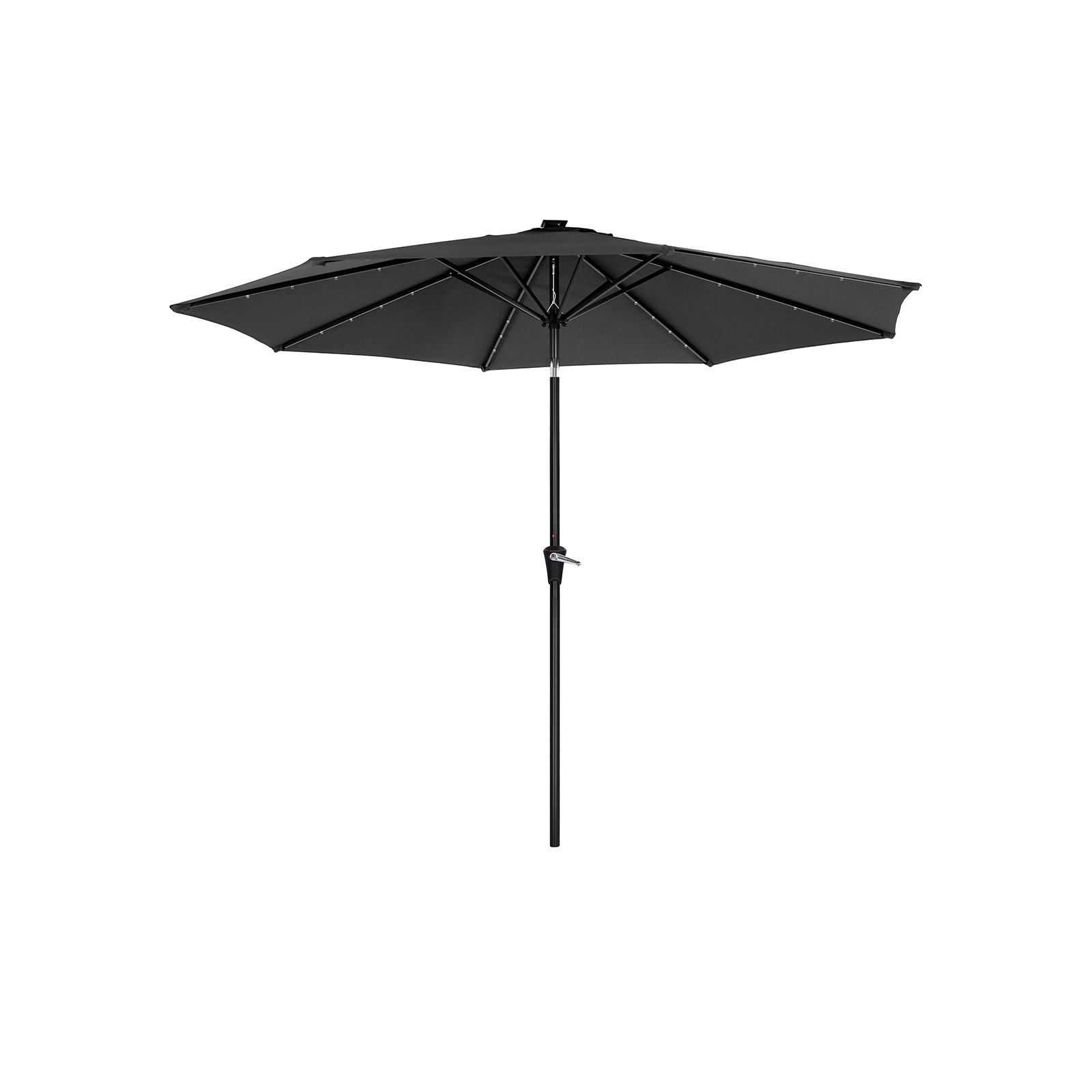 Grey Patio Large Sun Umbrella with Lights - Indigo Home