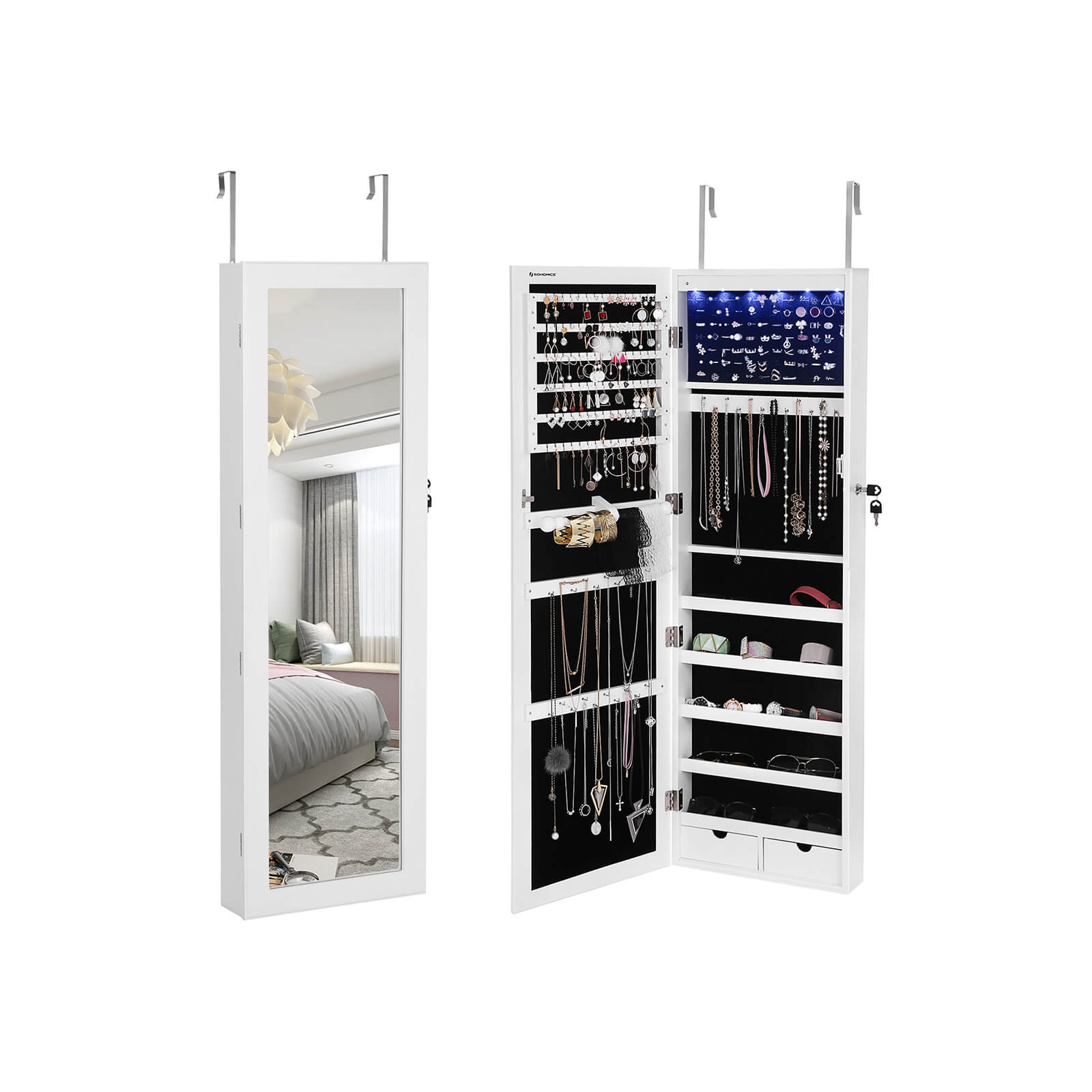 Hanging White Jewellery Cabinet - Indigo Home