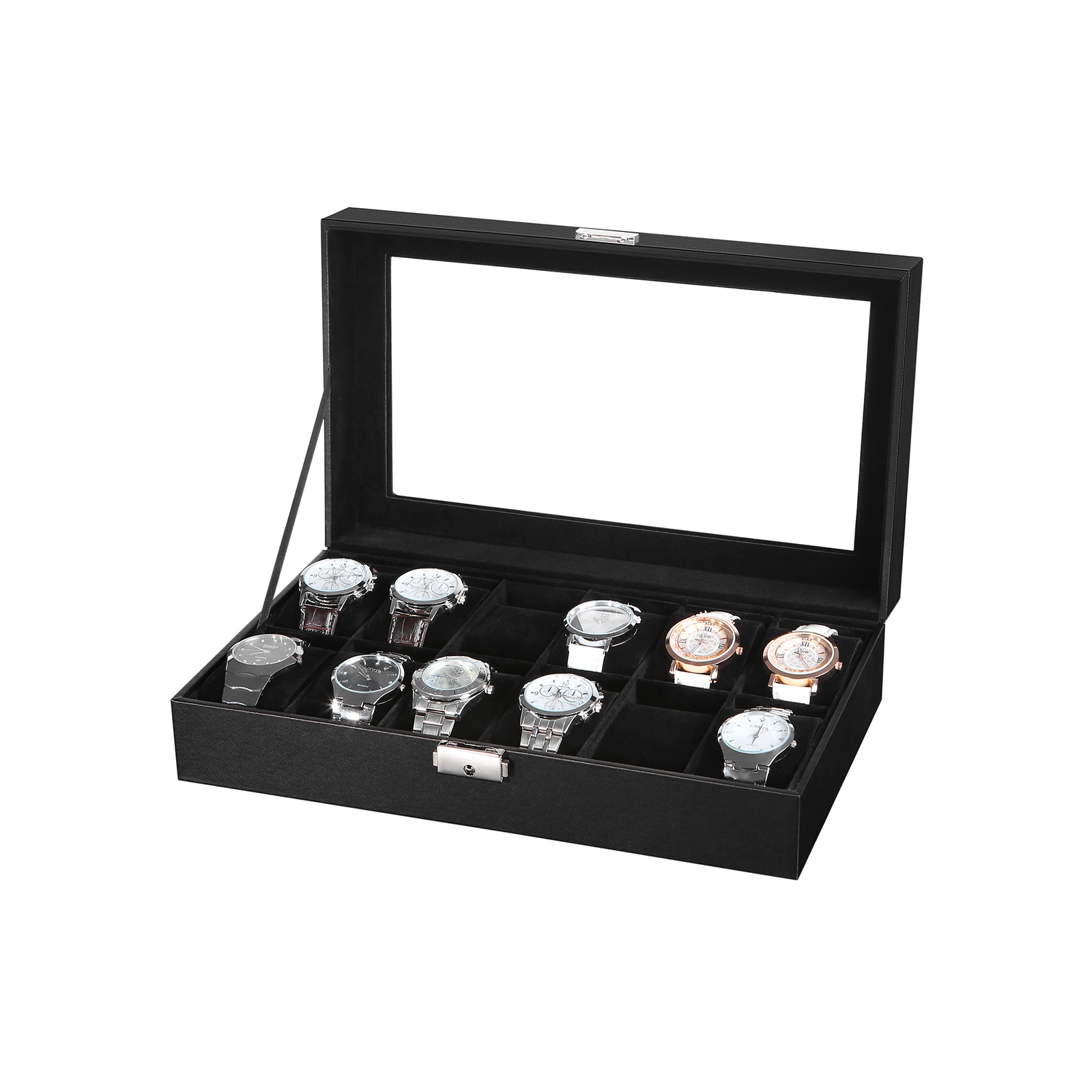 Glass Lid Watch Box - Indigo Home