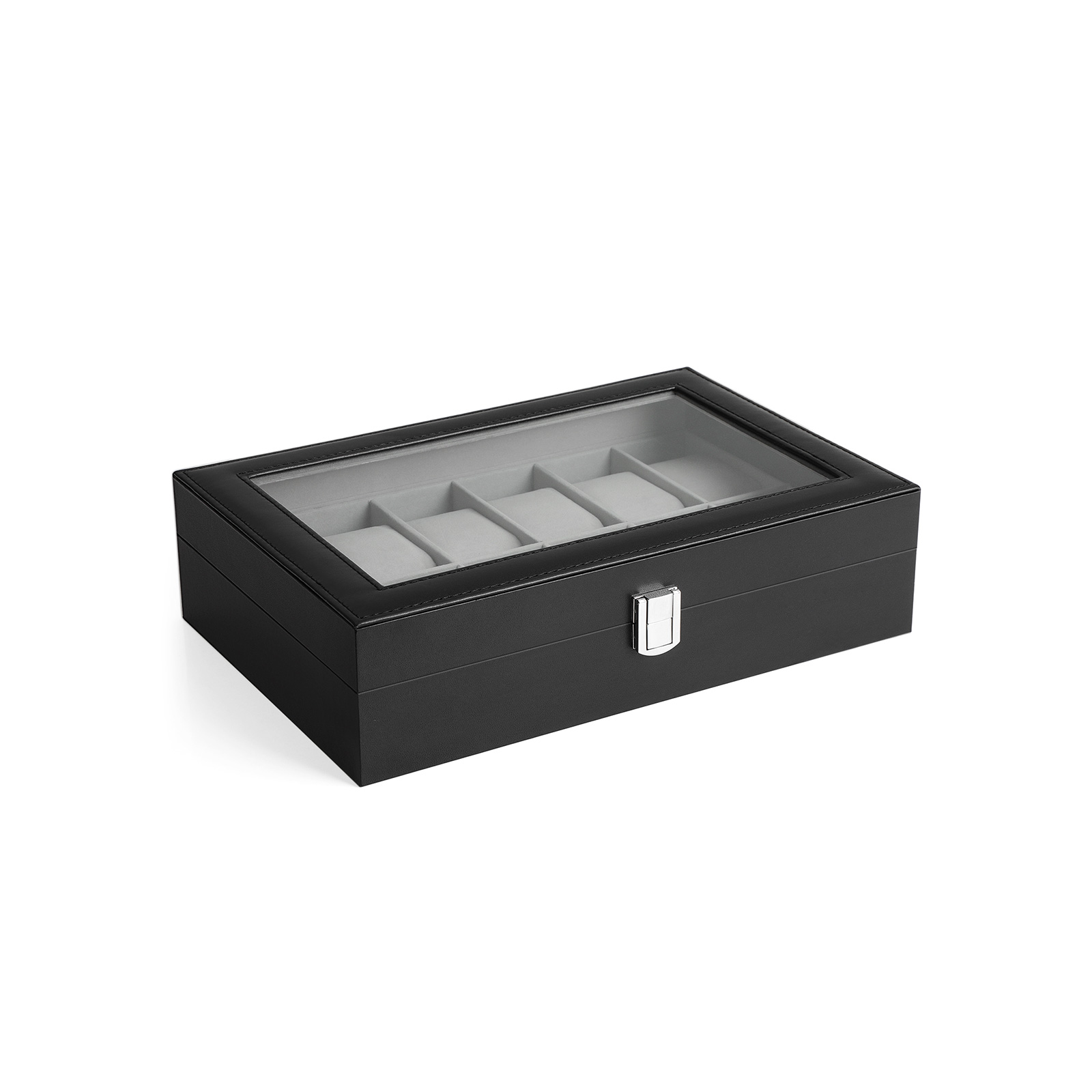 Black 12-Slot Watch Box - Indigo Home
