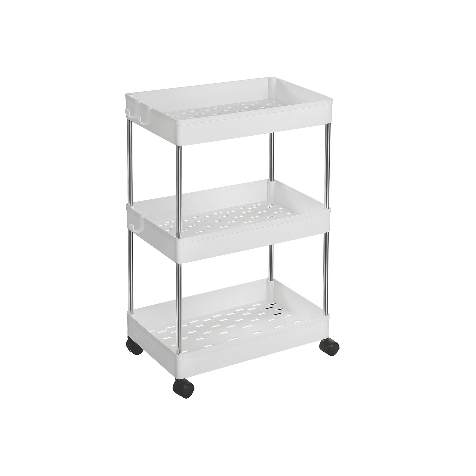 White Storage Trolley with 3 Baskets - Indigo Home
