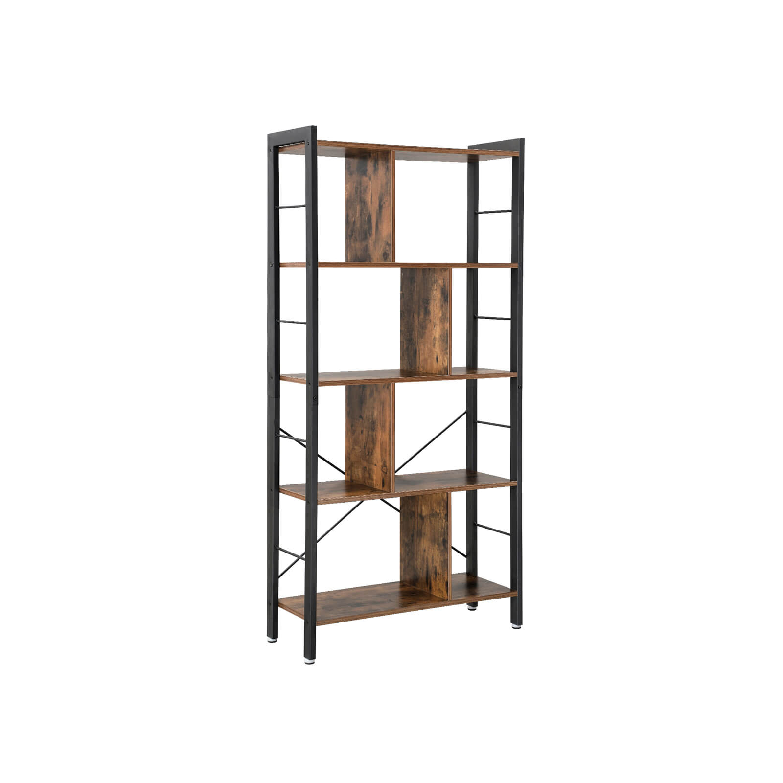 4 Tier Industrial Bookshelf - Indigo Home