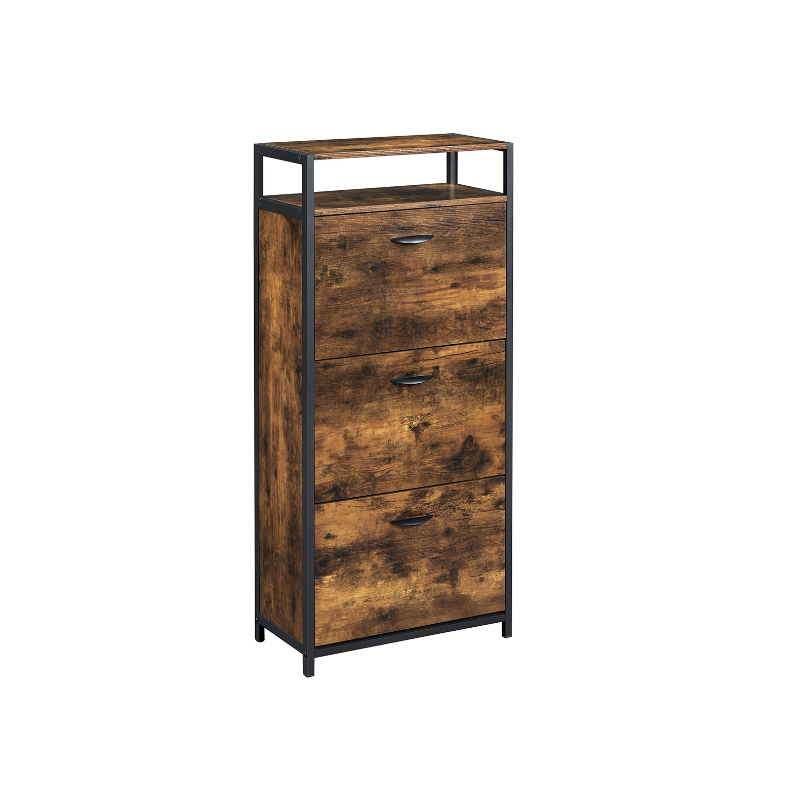 VASAGLE Shoe Cabinet With 3 Flip Doors - Indigo Home