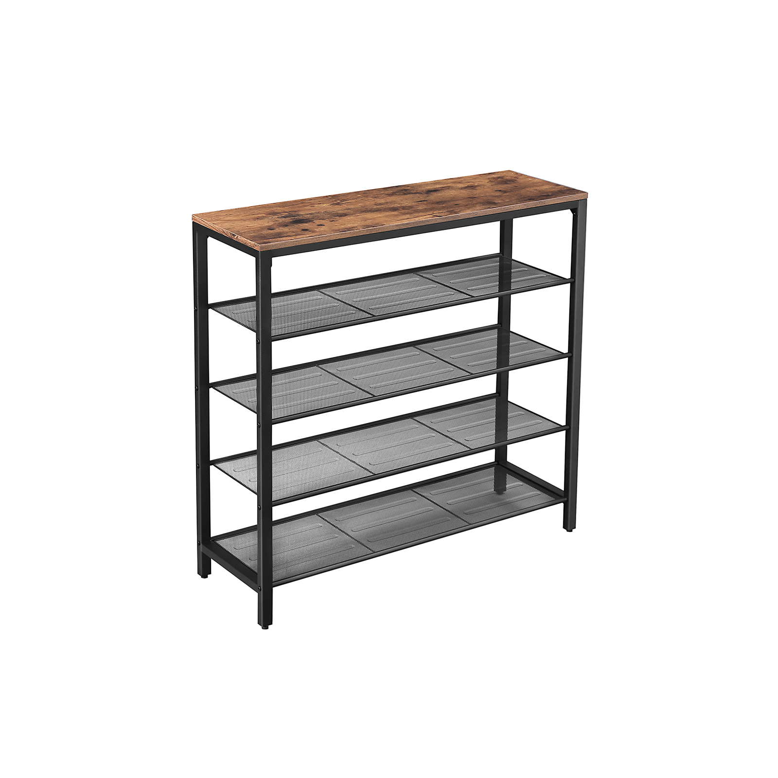 Shoe Storage Organiser with 4 Mesh Shelves - Indigo Home